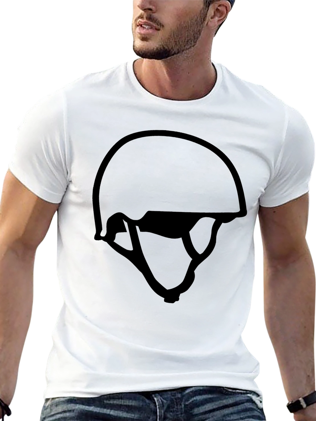 Black Black Helmet Graphic Tee - Stylish & Comfortable view 13