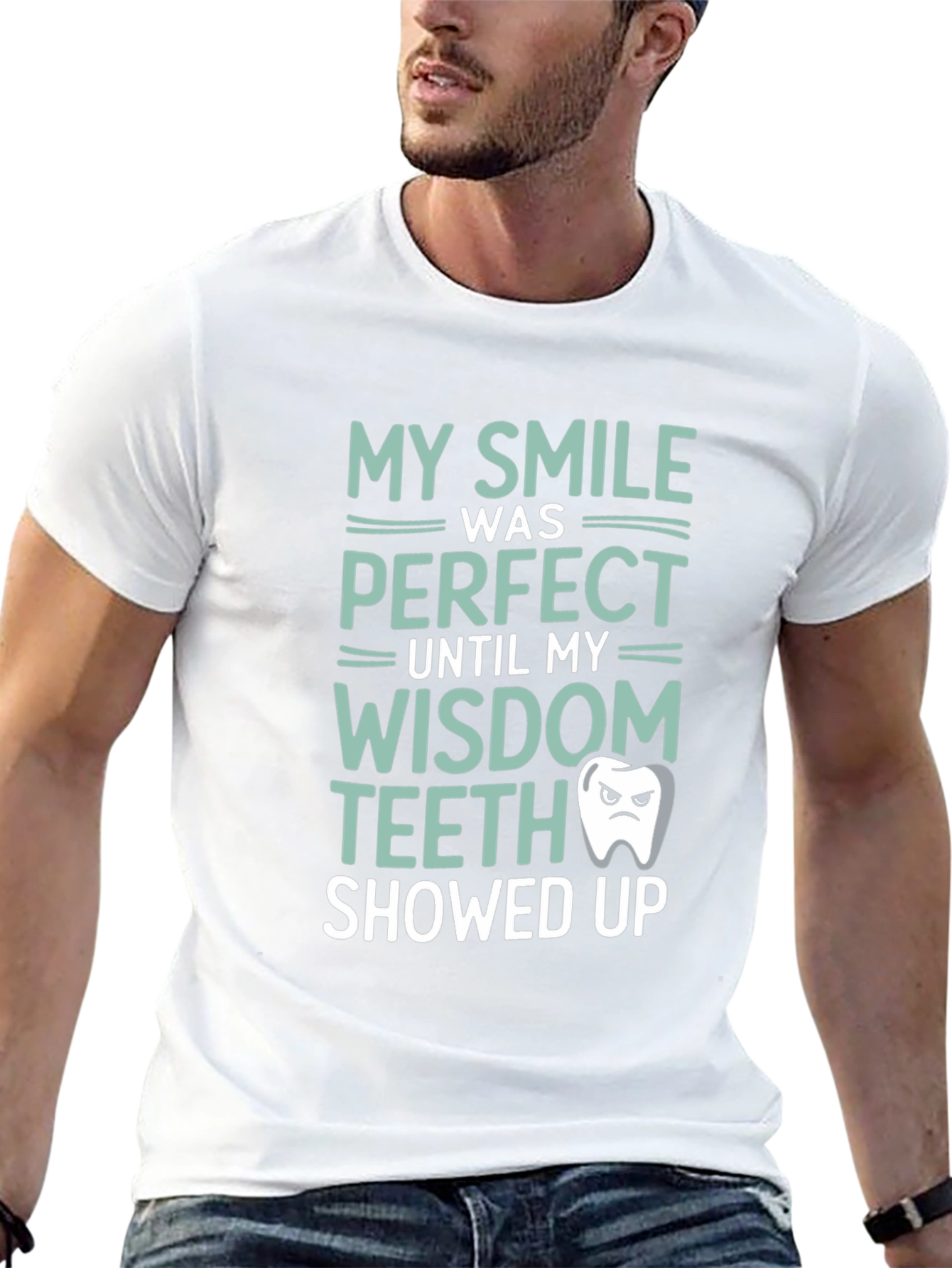 Black Funny Wisdom Teeth T-Shirt - My Smile Was Perfect view 13