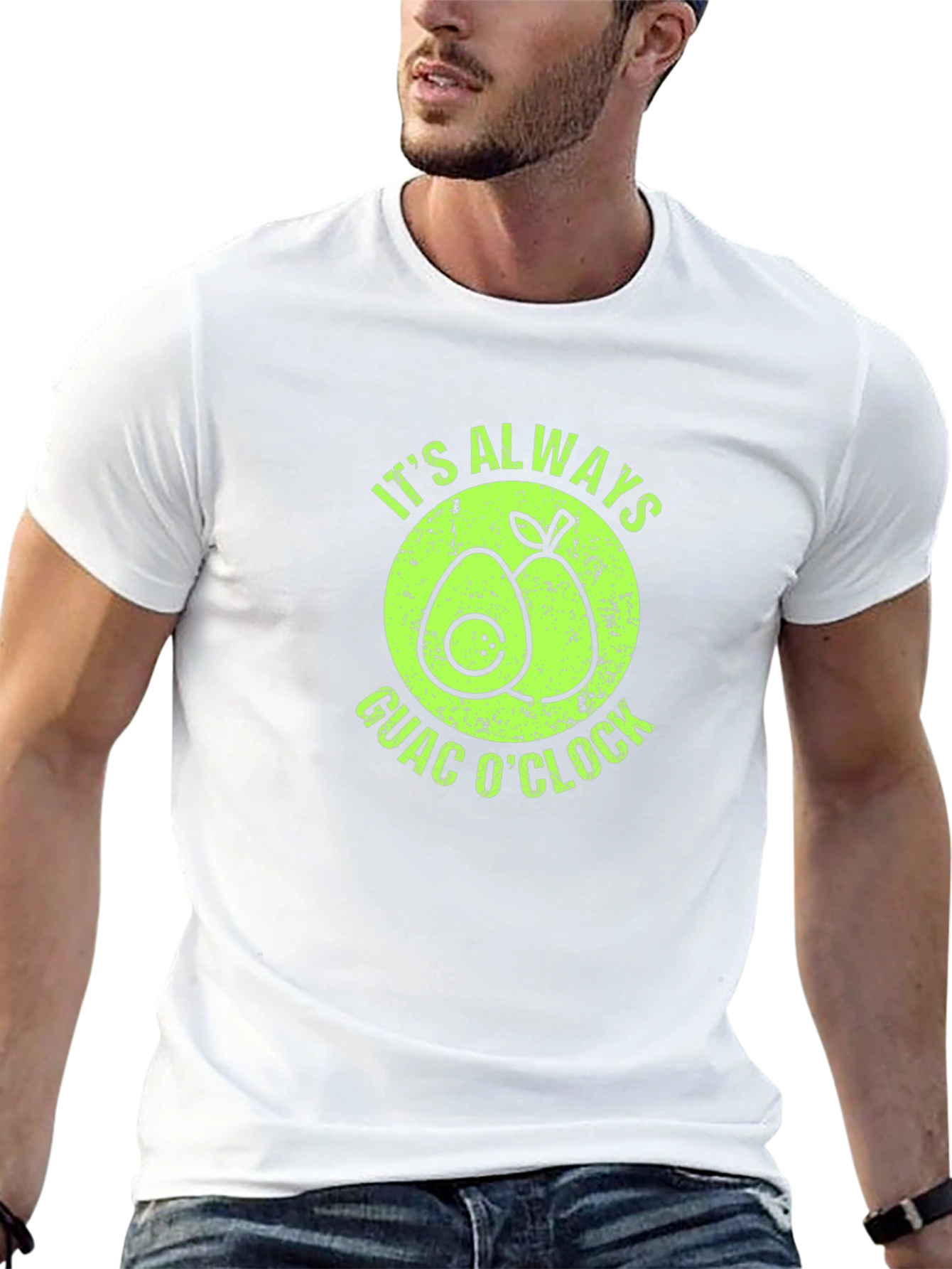 Black It's Always Guac O'Clock Avocado Graphic T-Shirt view 13