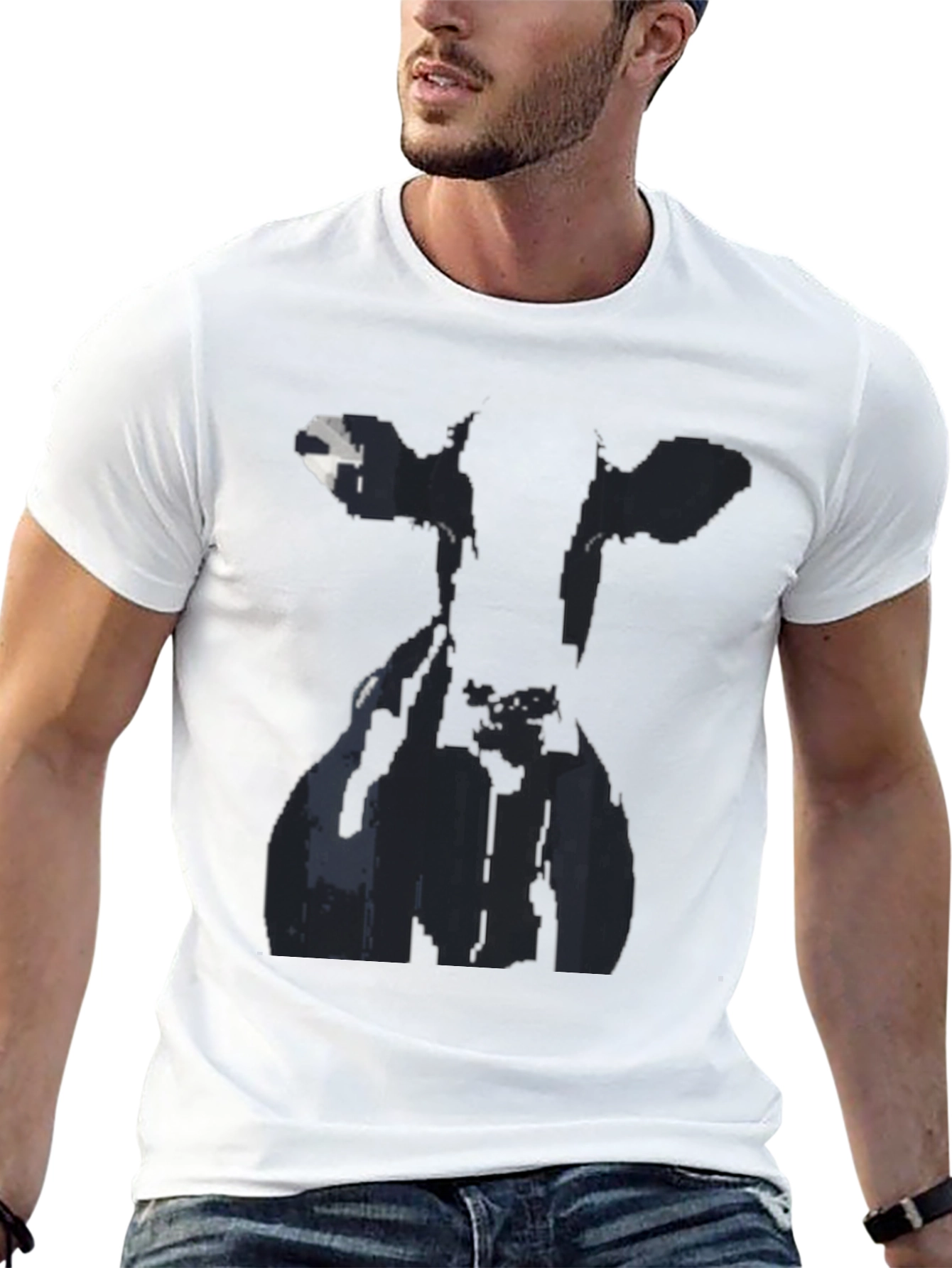 Black Cow Silhouette Black Graphic Tee view 13