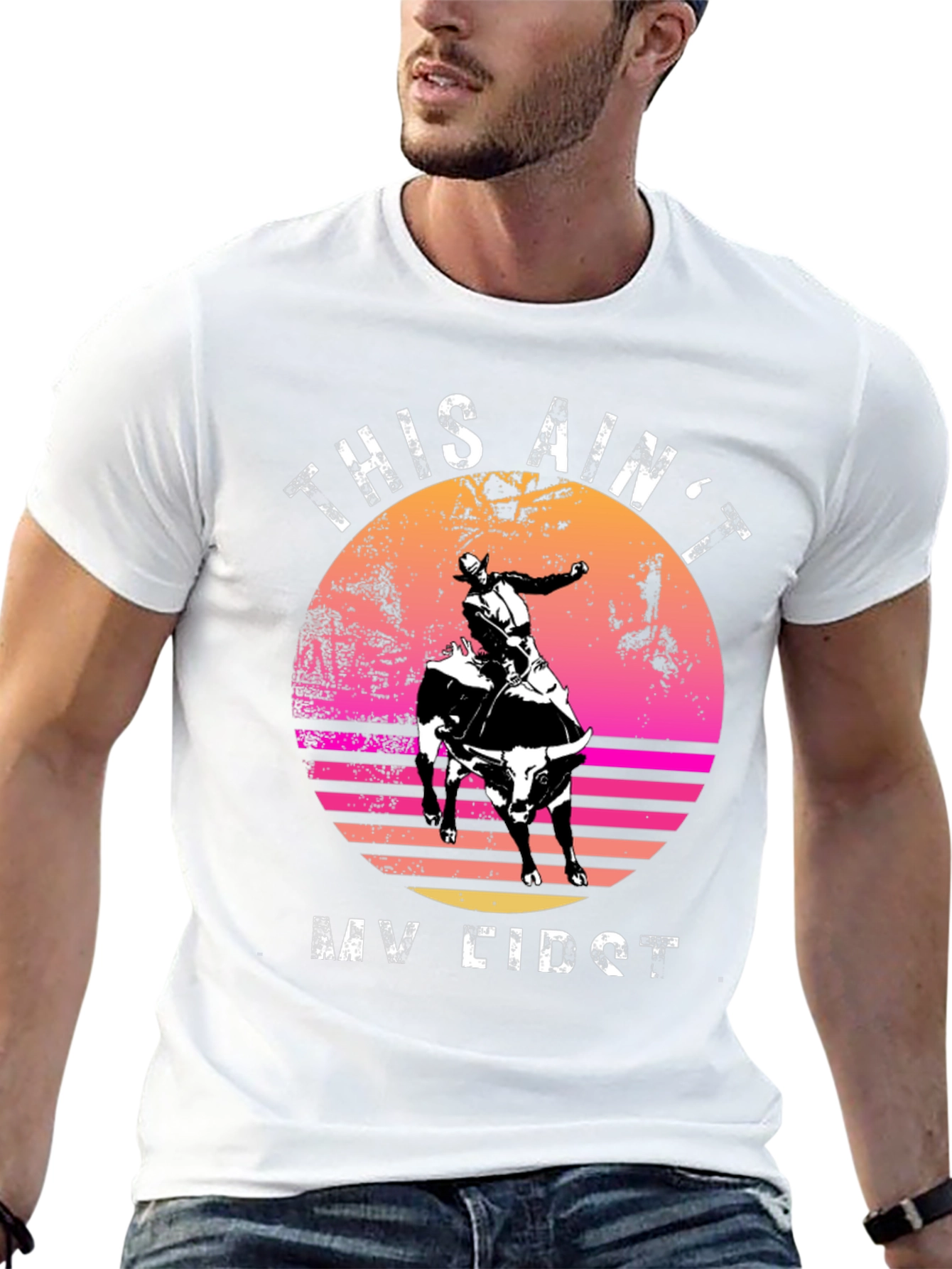 Black Retro Rodeo Rider Graphic Tee view 13