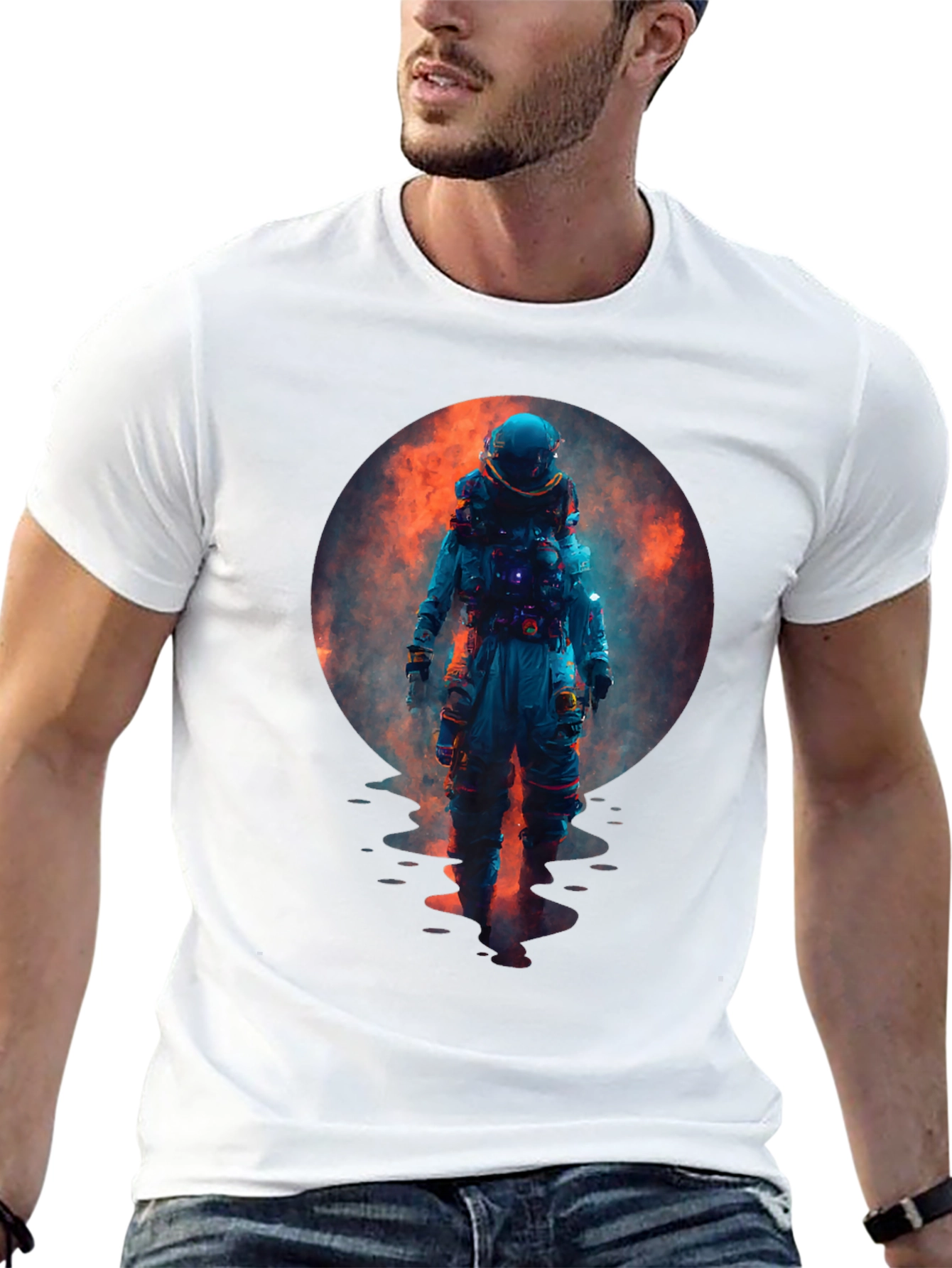 Black Astronaut Graphic Tee - Galaxy Dreamin' T-Shirt view 13