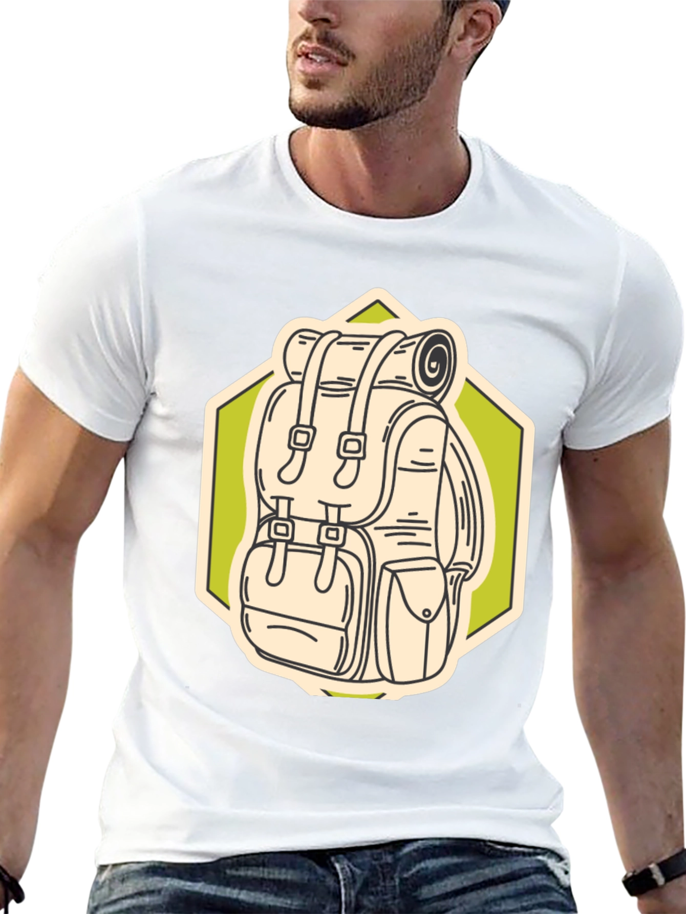 Black Hiking Backpack Graphic T-Shirt - Adventure Ready view 13