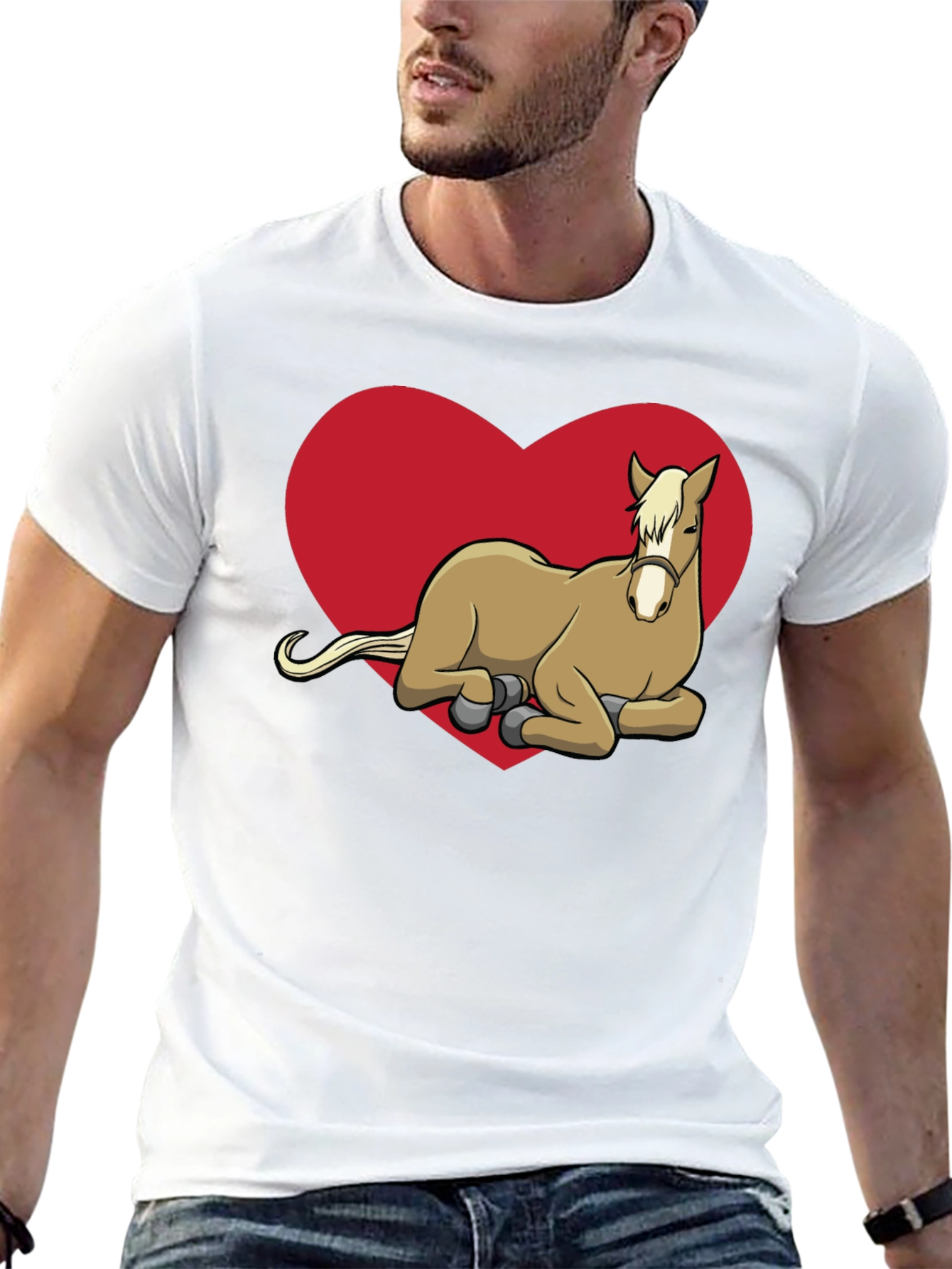 Black Horse Lover T-Shirt - Cute Horse in Heart view 13