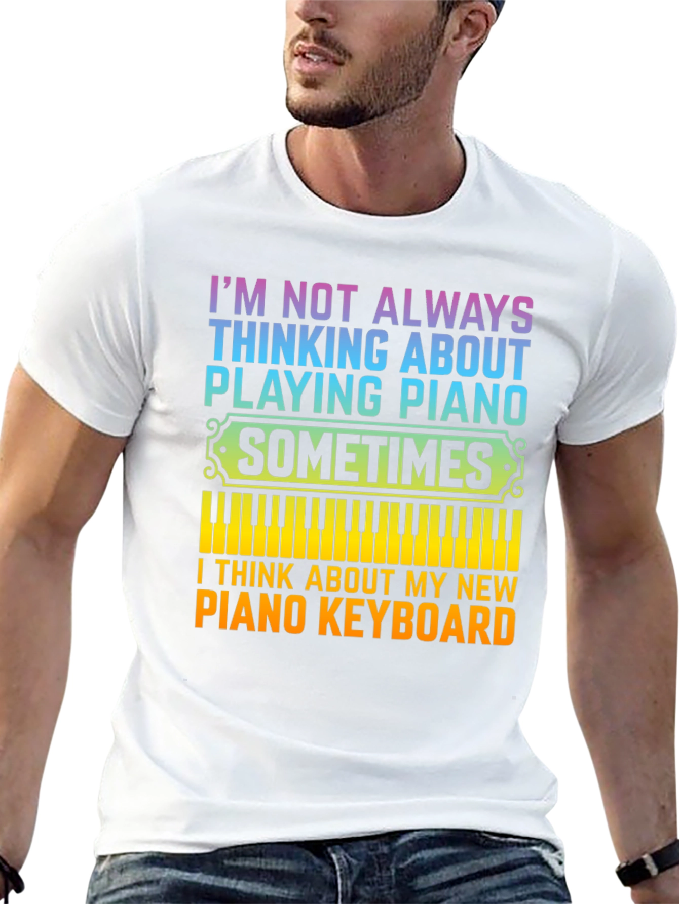 Black Piano Lover T-Shirt: I'm Not Always Thinking About Playing Piano view 13