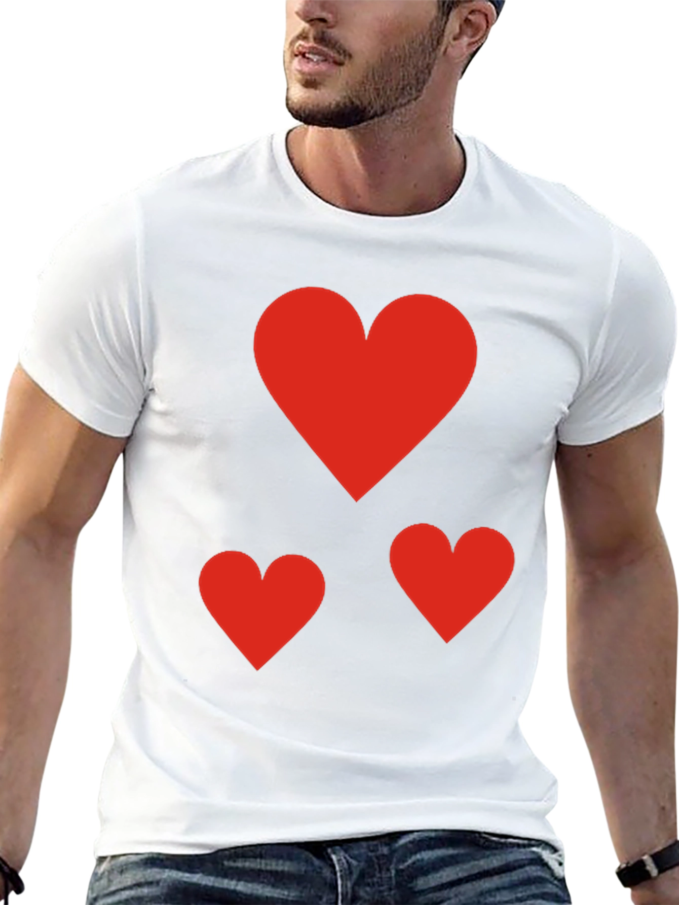 Black Heart Patterned Black T-Shirt view 13