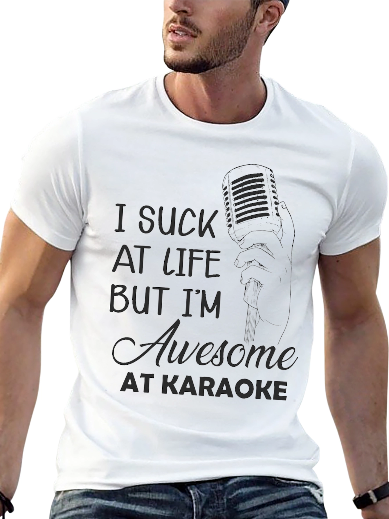 Black Awesome At Karaoke T-Shirt view 13
