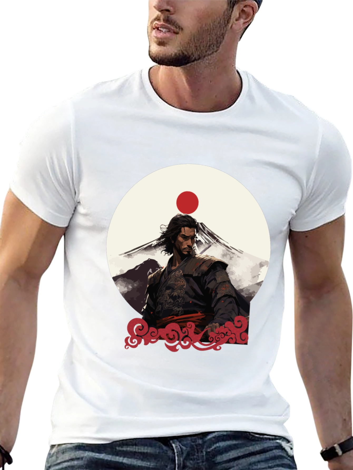 Black Samurai Sunset Graphic Tee - Black view 13