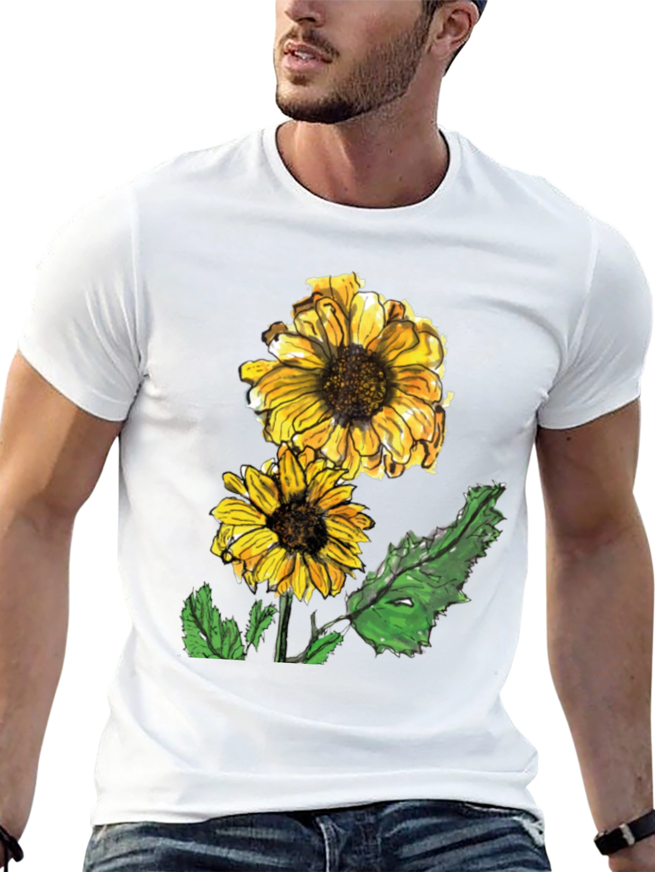 Black Sunflower Graphic Tee - Casual Black T-Shirt view 13