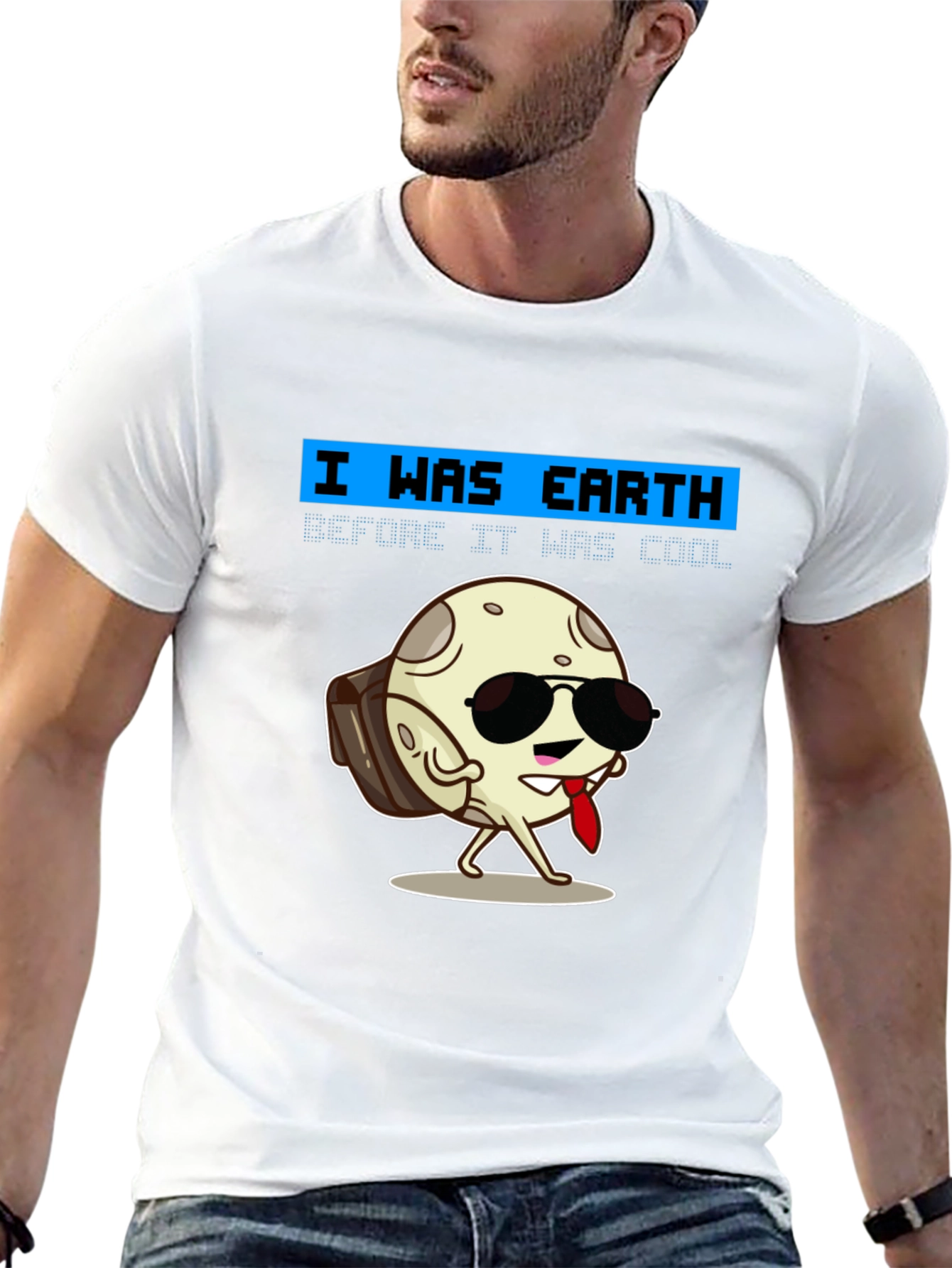 Black Cool Moon T-Shirt - I Was Earth Before It Was Cool! view 13