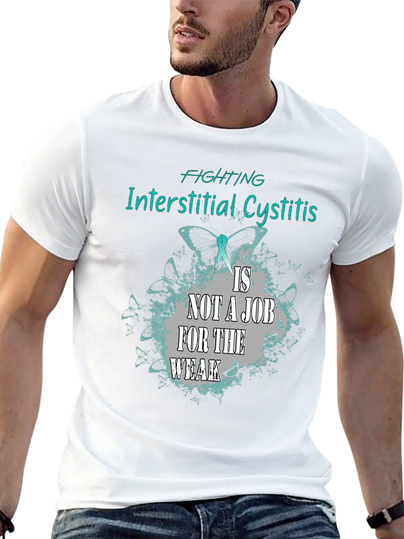Black Interstitial Cystitis Awareness T-Shirt view 13