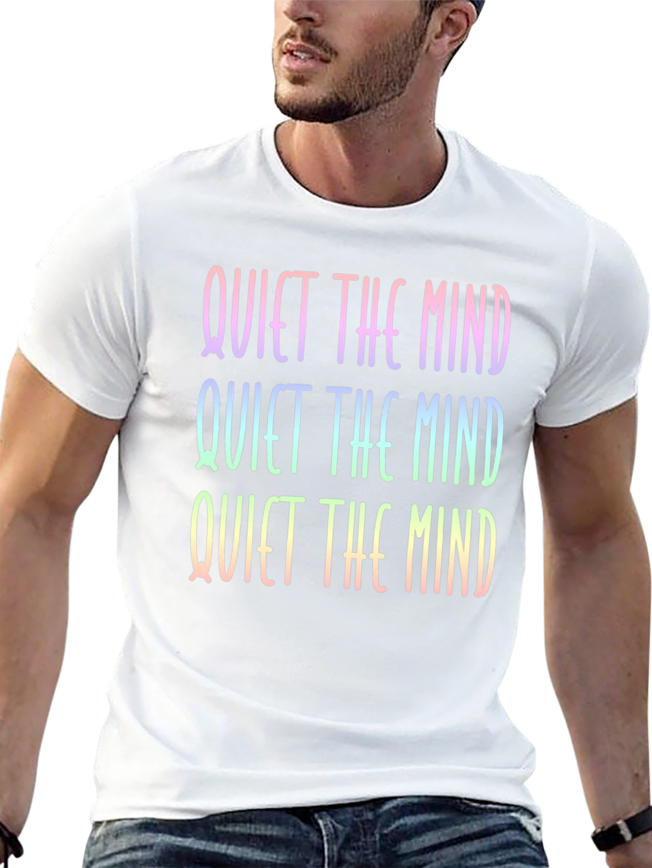 Black Quiet The Mind Graphic T-Shirt - Relaxed Fit Cotton Tee view 13