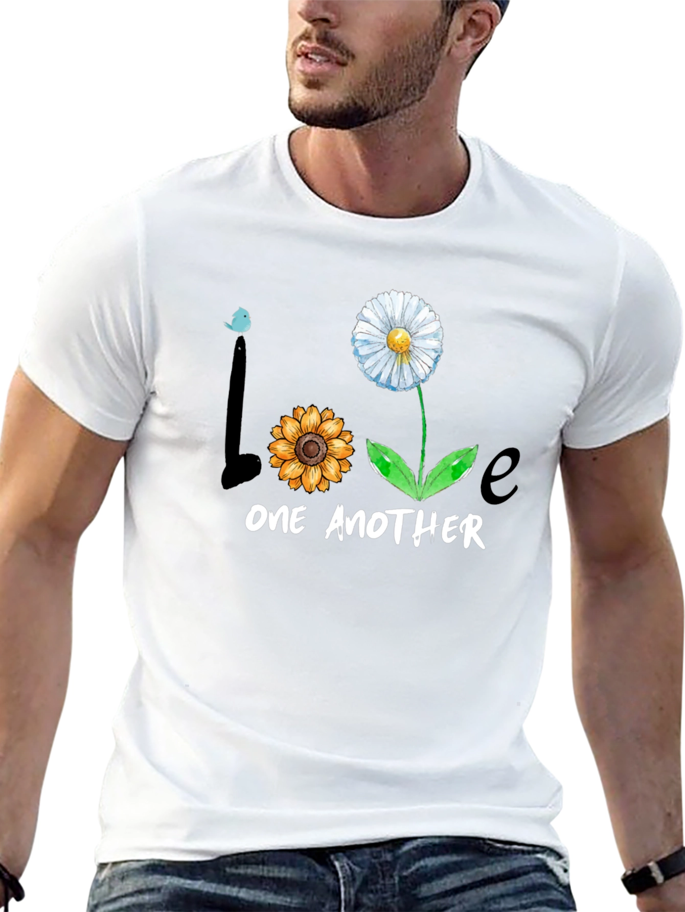 Black Love One Another Floral Graphic Tee - Black view 13