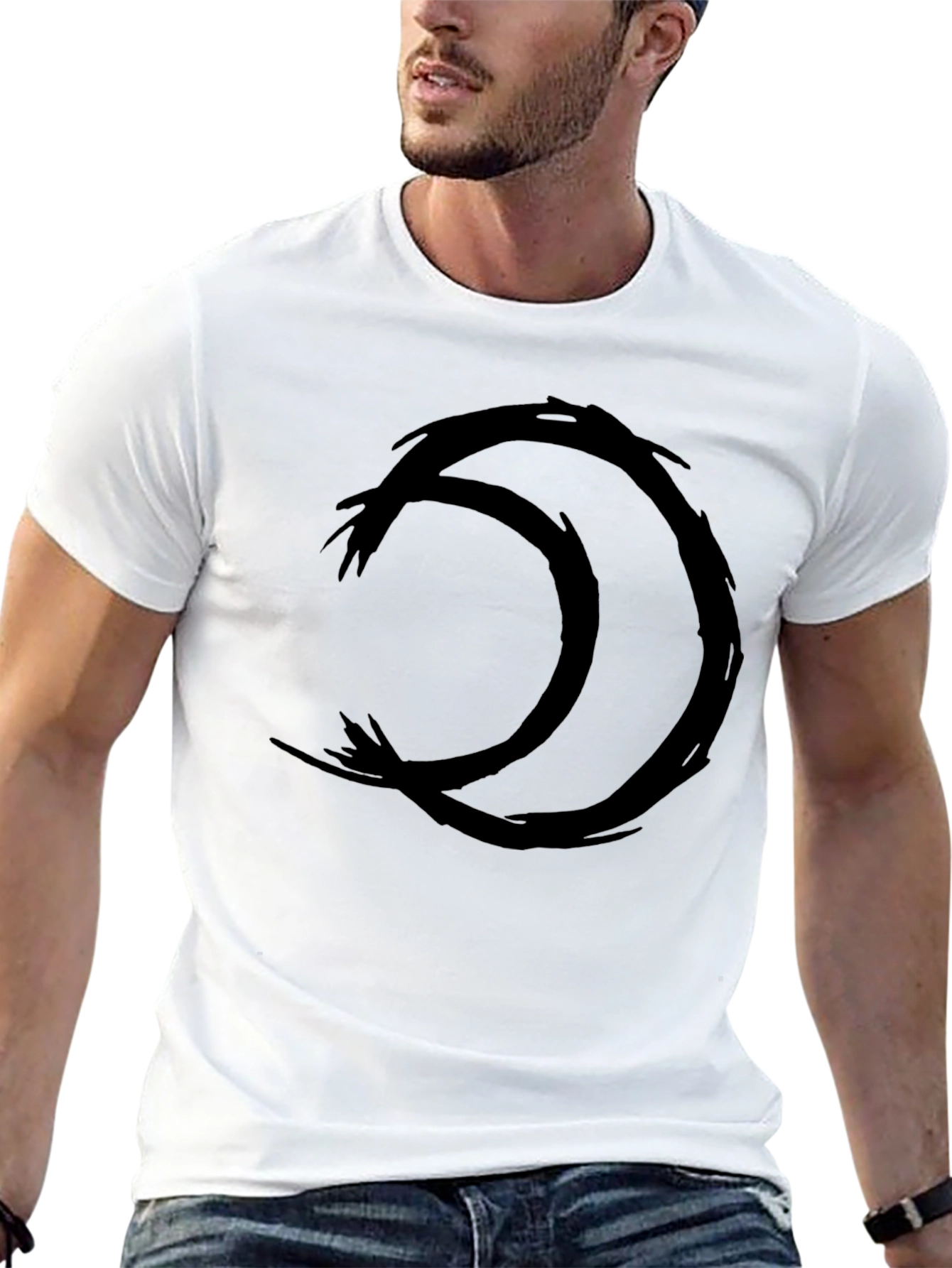 Black Black T-Shirt with Ouroboros Symbol view 13