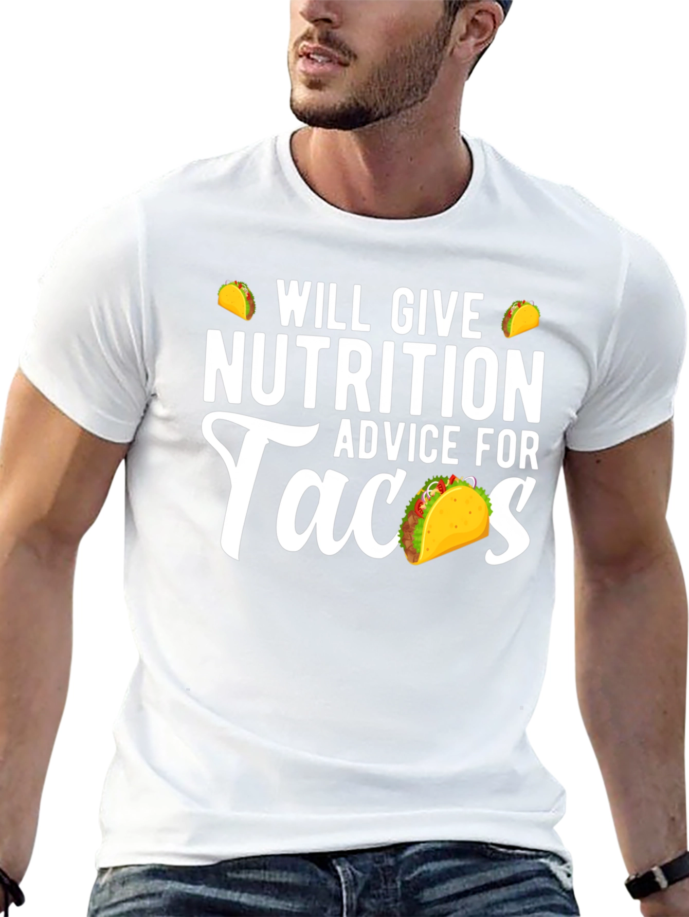 Black Nutrition Advice For Tacos Funny Graphic Tee view 13