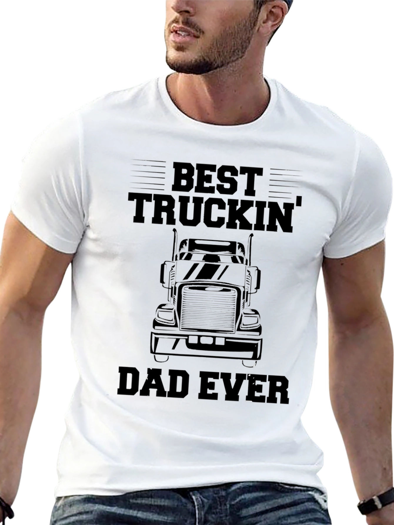 Black Best Truckin' Dad Ever T-Shirt - Black view 13