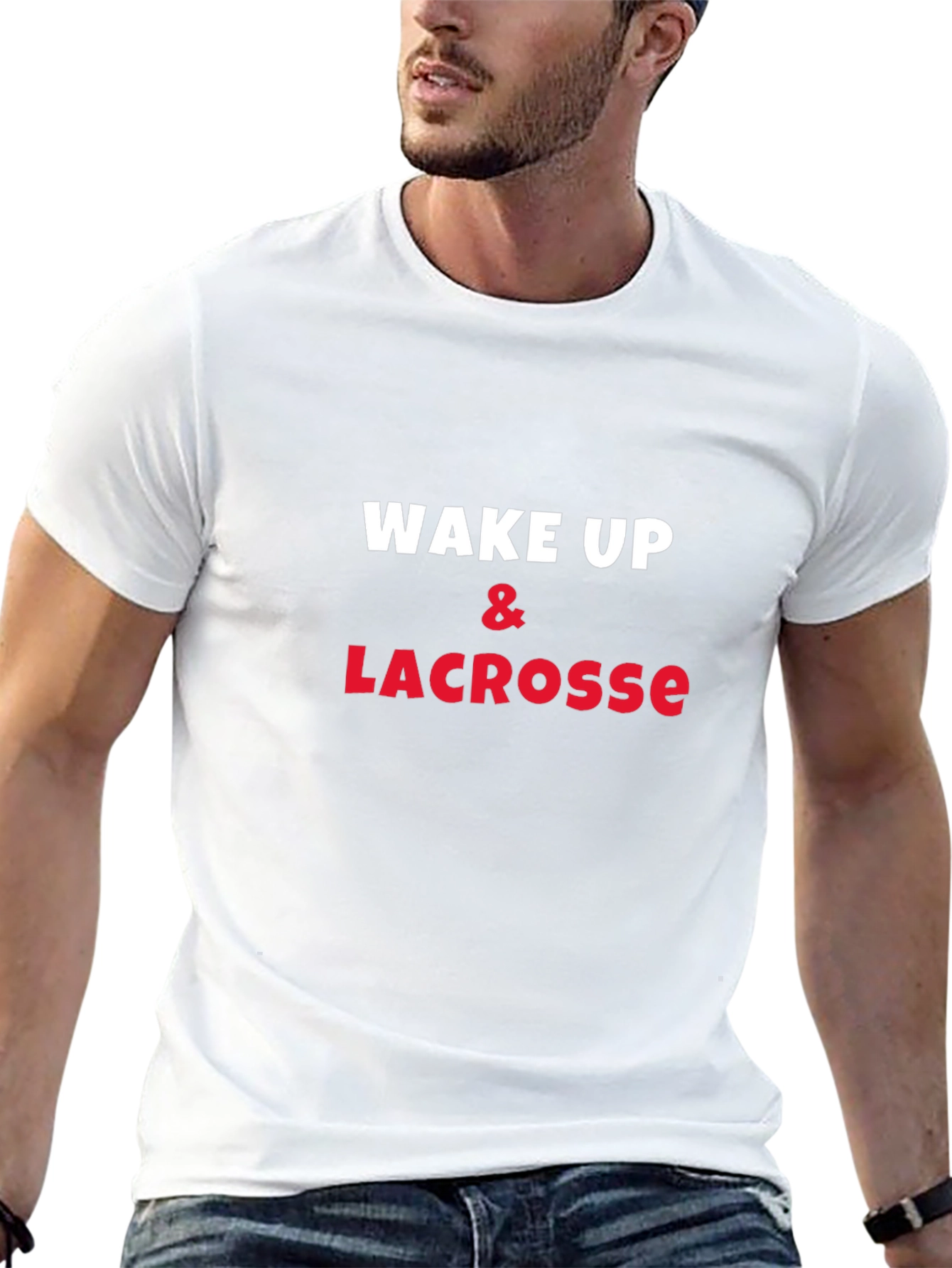 Black Wake Up & Lacrosse Graphic Tee - Soft Cotton view 13
