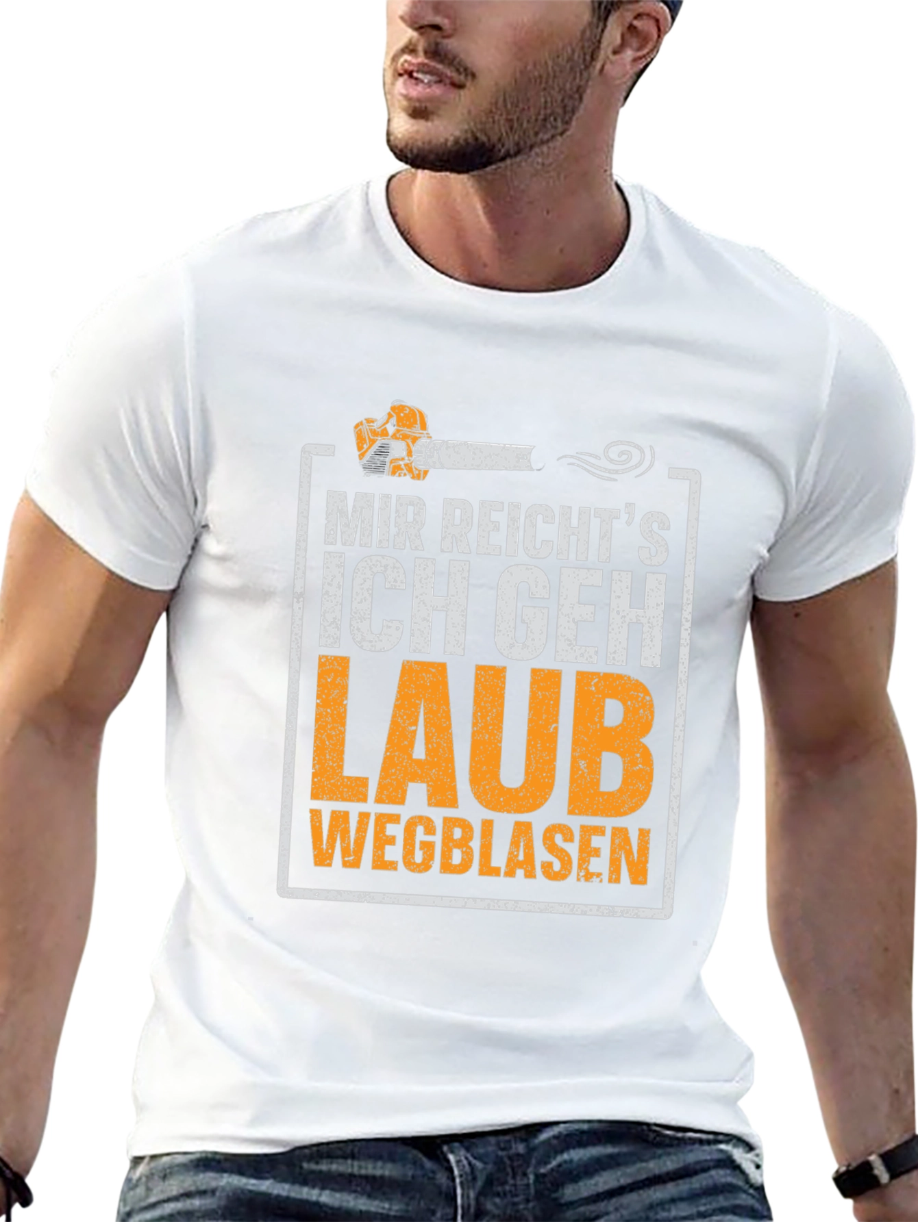 Funny German Leaf Blower T-Shirt - "Mir Reicht's Ich Geh Laub" - 13