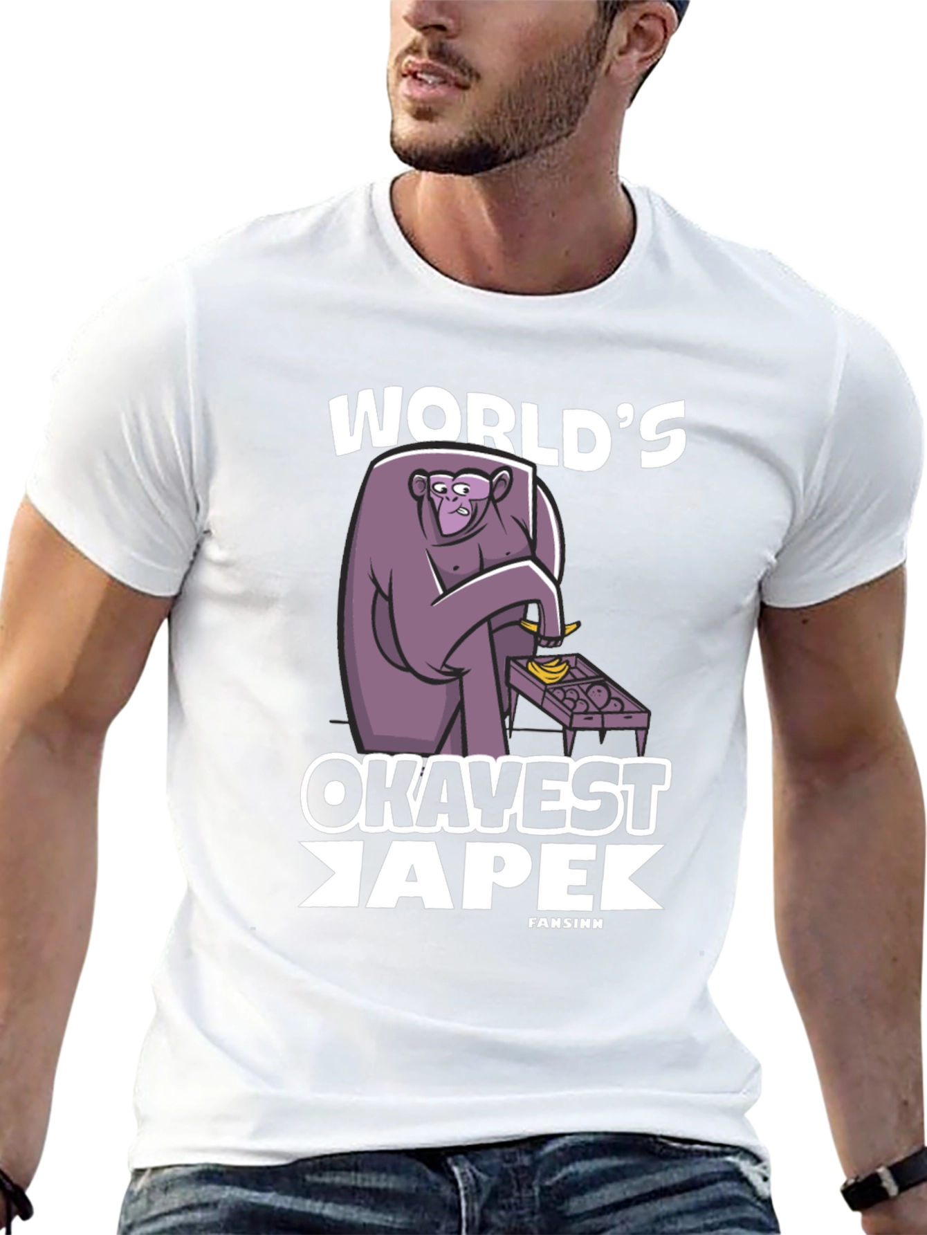 Black World's Okavest Ape T-Shirt - Funny Monkey Tee view 13