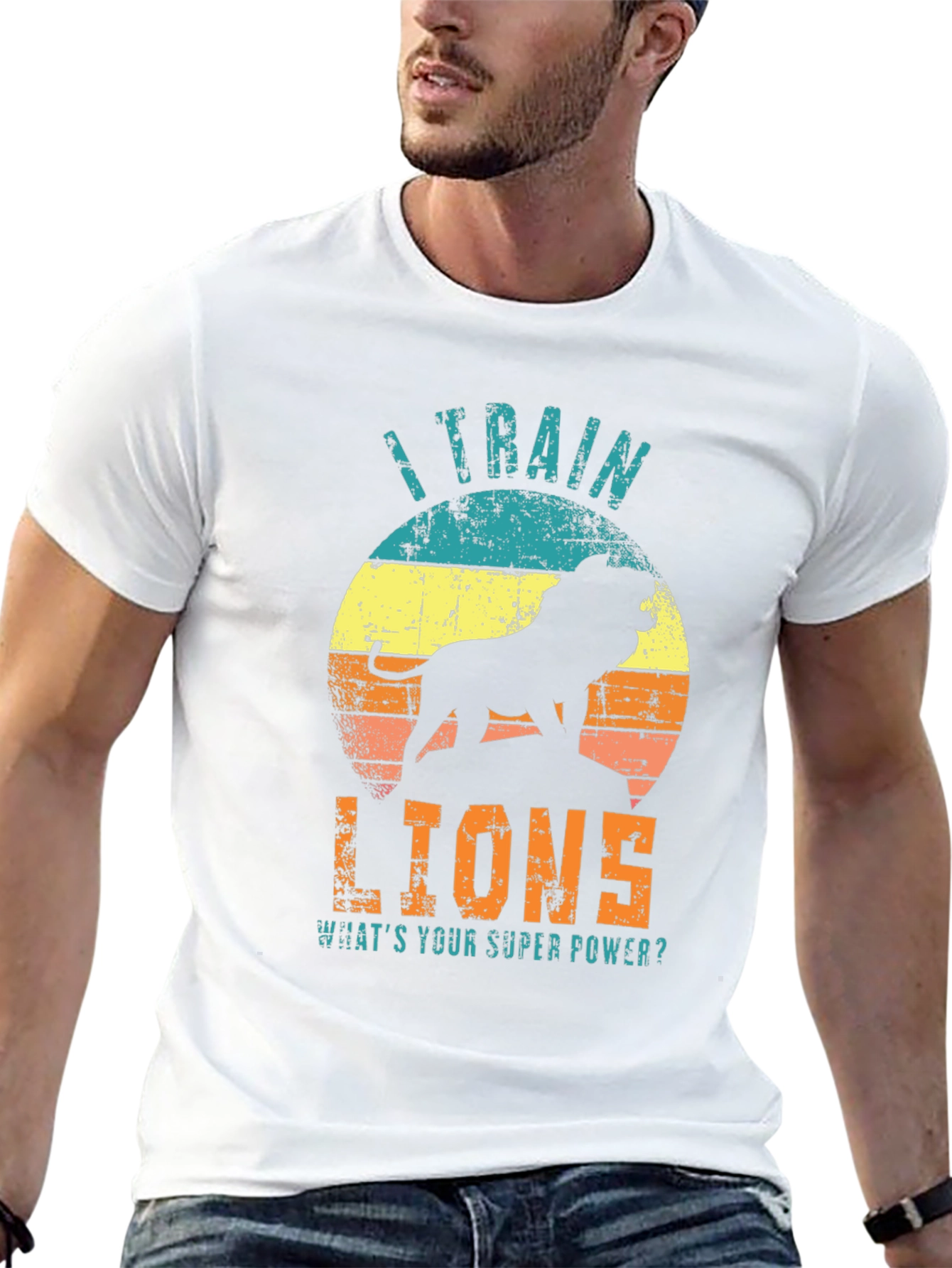 Black I Train Lions Graphic T-Shirt - Super Power Tee view 13