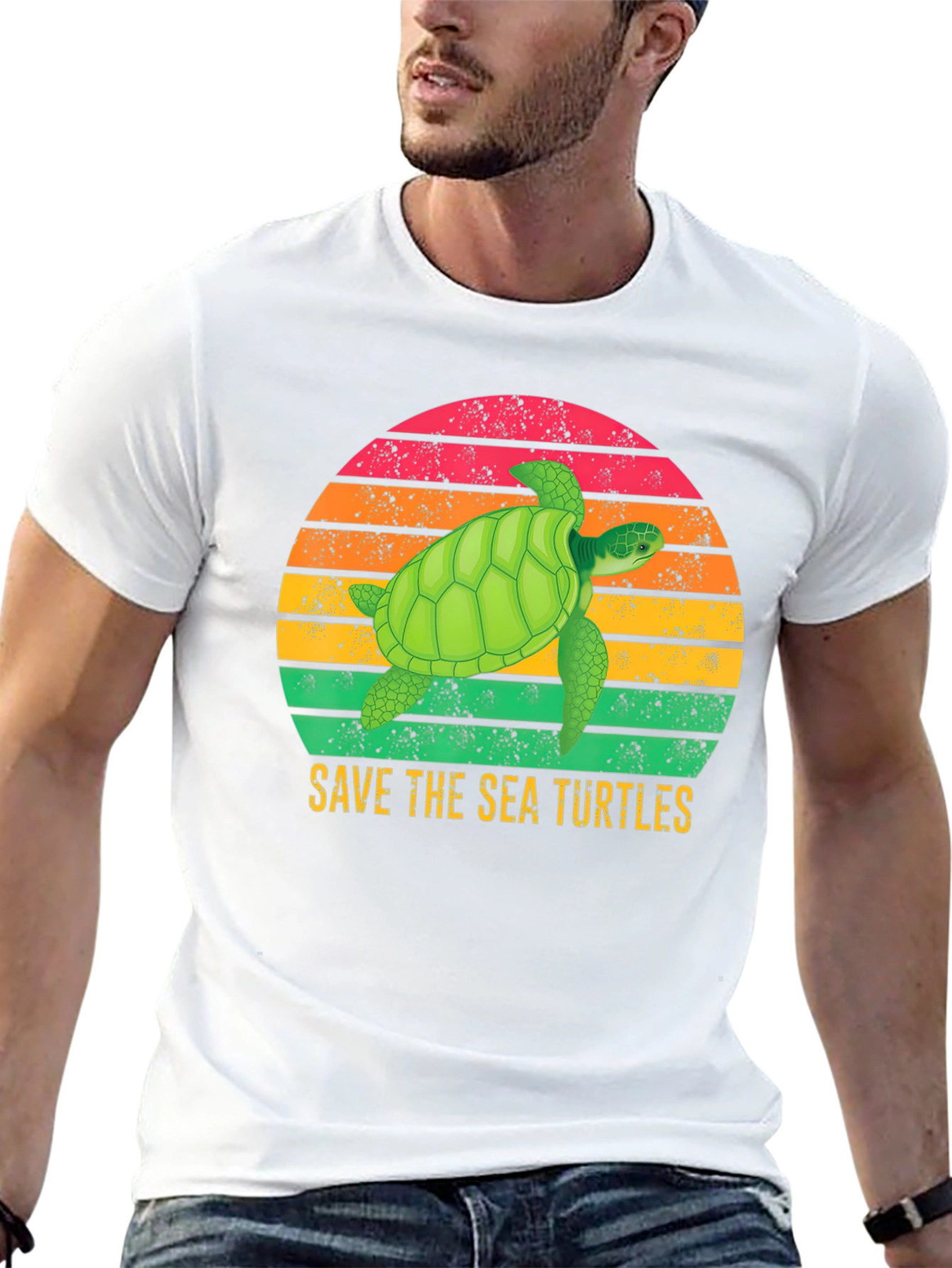 Black Save The Sea Turtles T-Shirt view 13