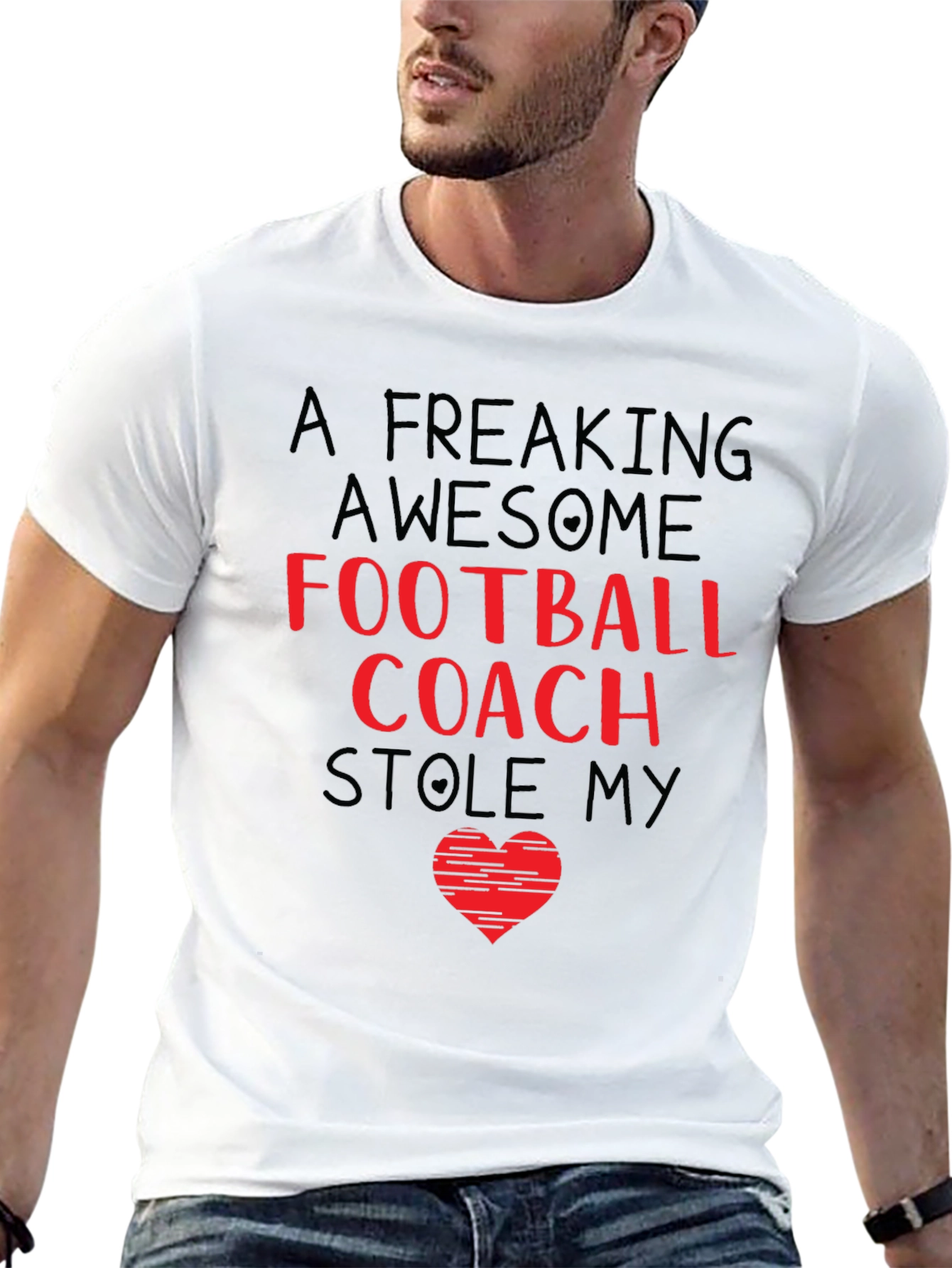 Black Awesome Football Coach T-Shirt view 13