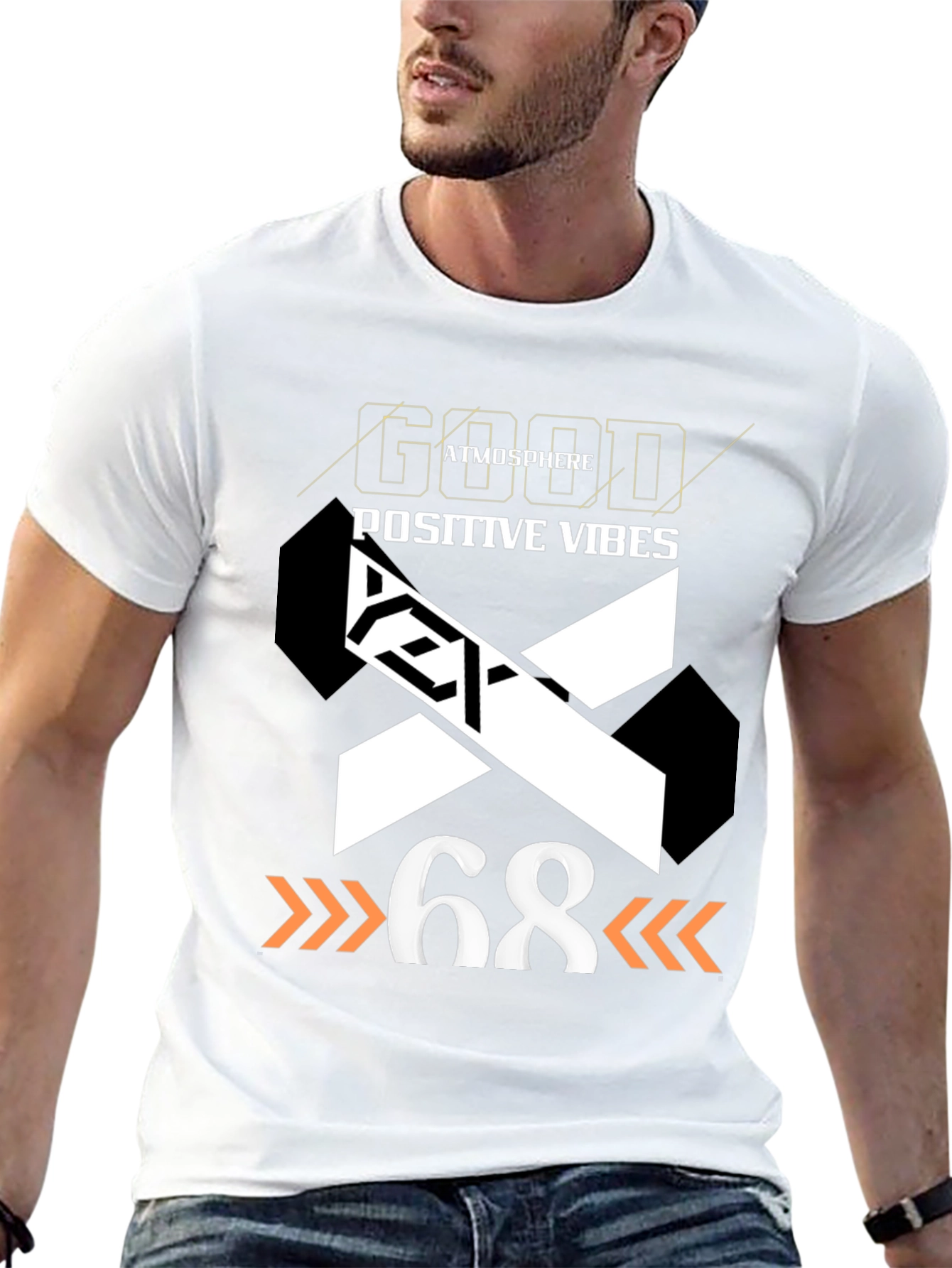 Black Good Atmosphere Positive Vibes Graphic Tee view 13