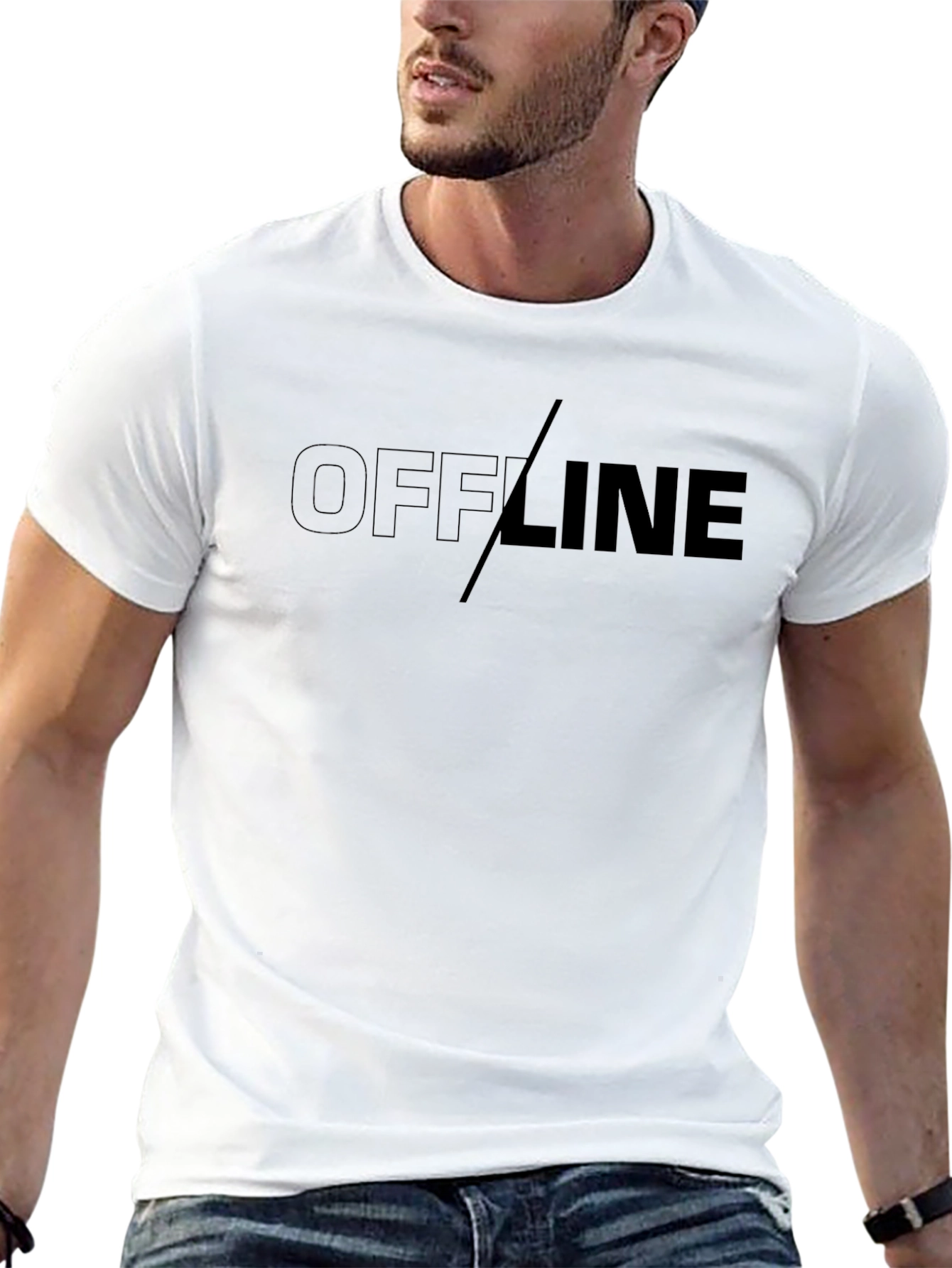 Black Offline Graphic T-Shirt - Black Casual Tee view 13