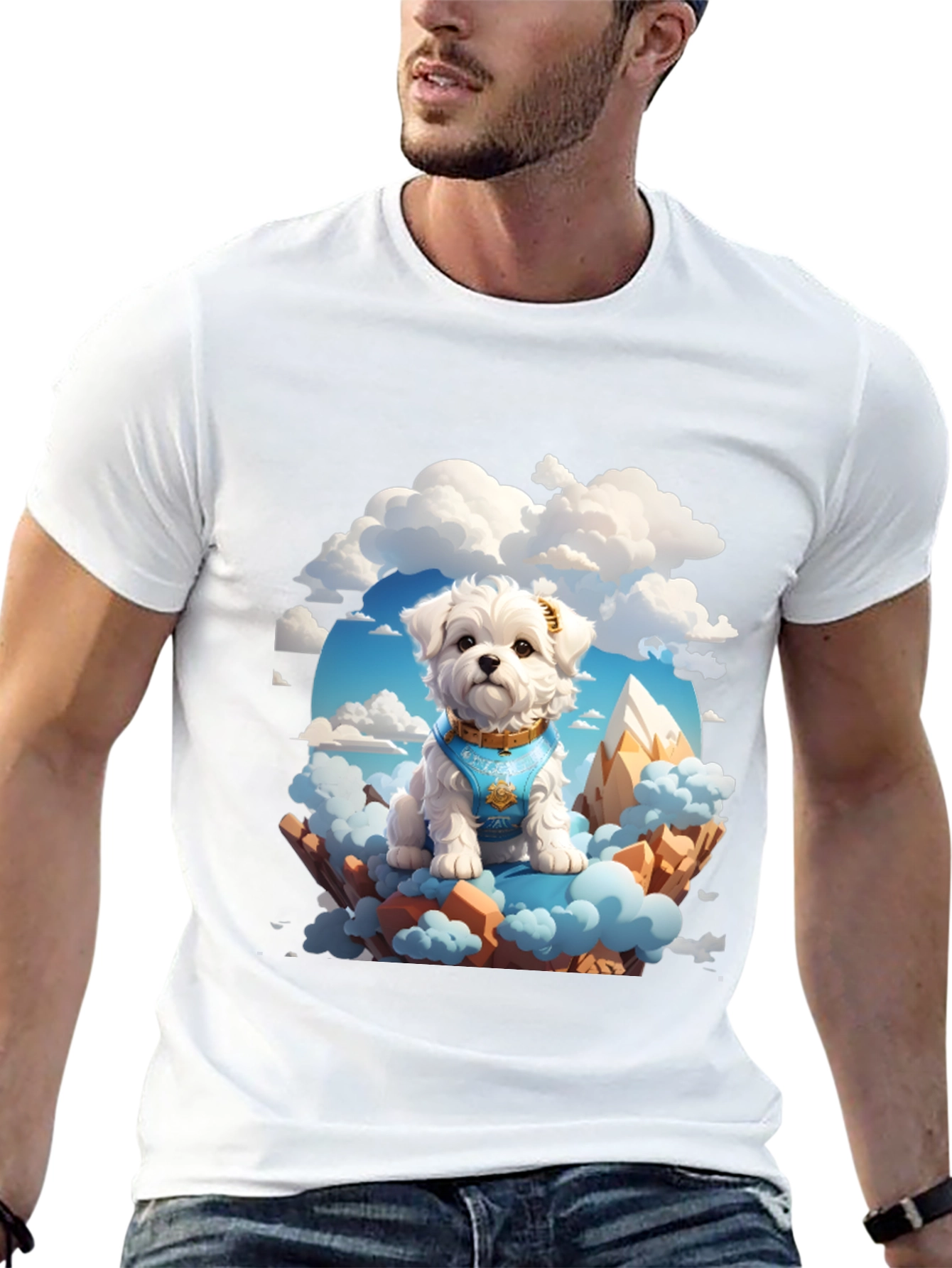 Black Dog in the Clouds T-Shirt view 13