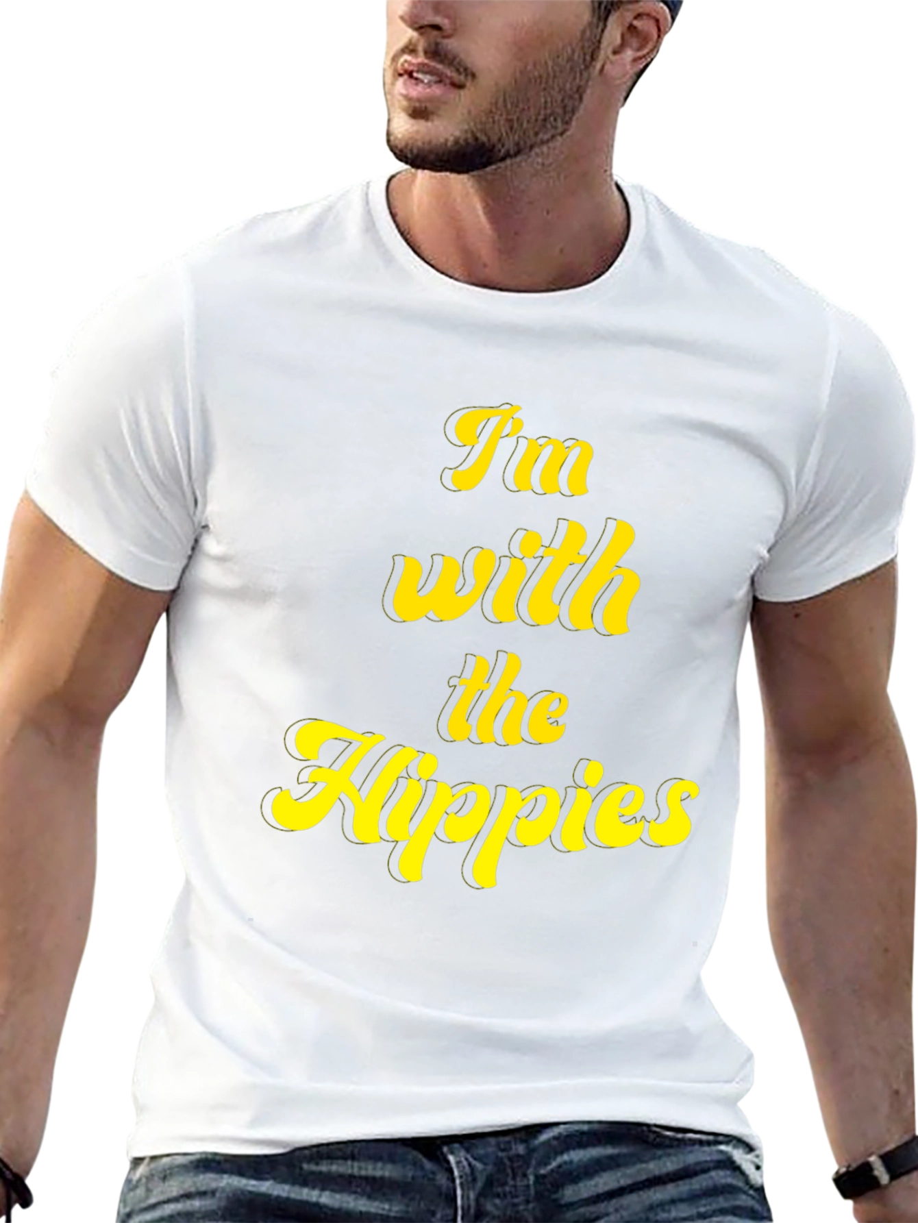 Black I'm With The Hippies Graphic T-Shirt view 13