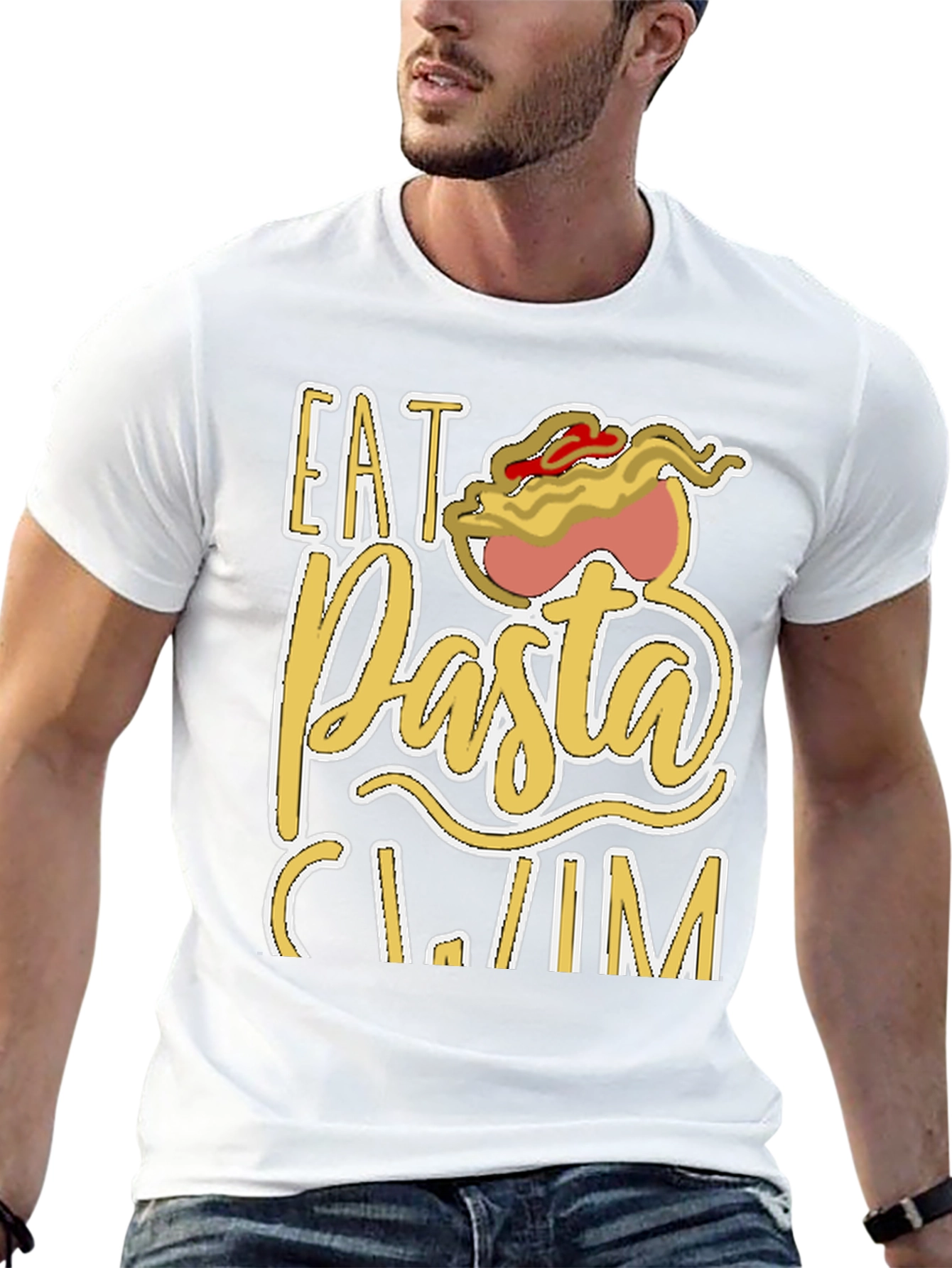Black Eat Pasta Swim T-Shirt Funny Foodie Tee view 13