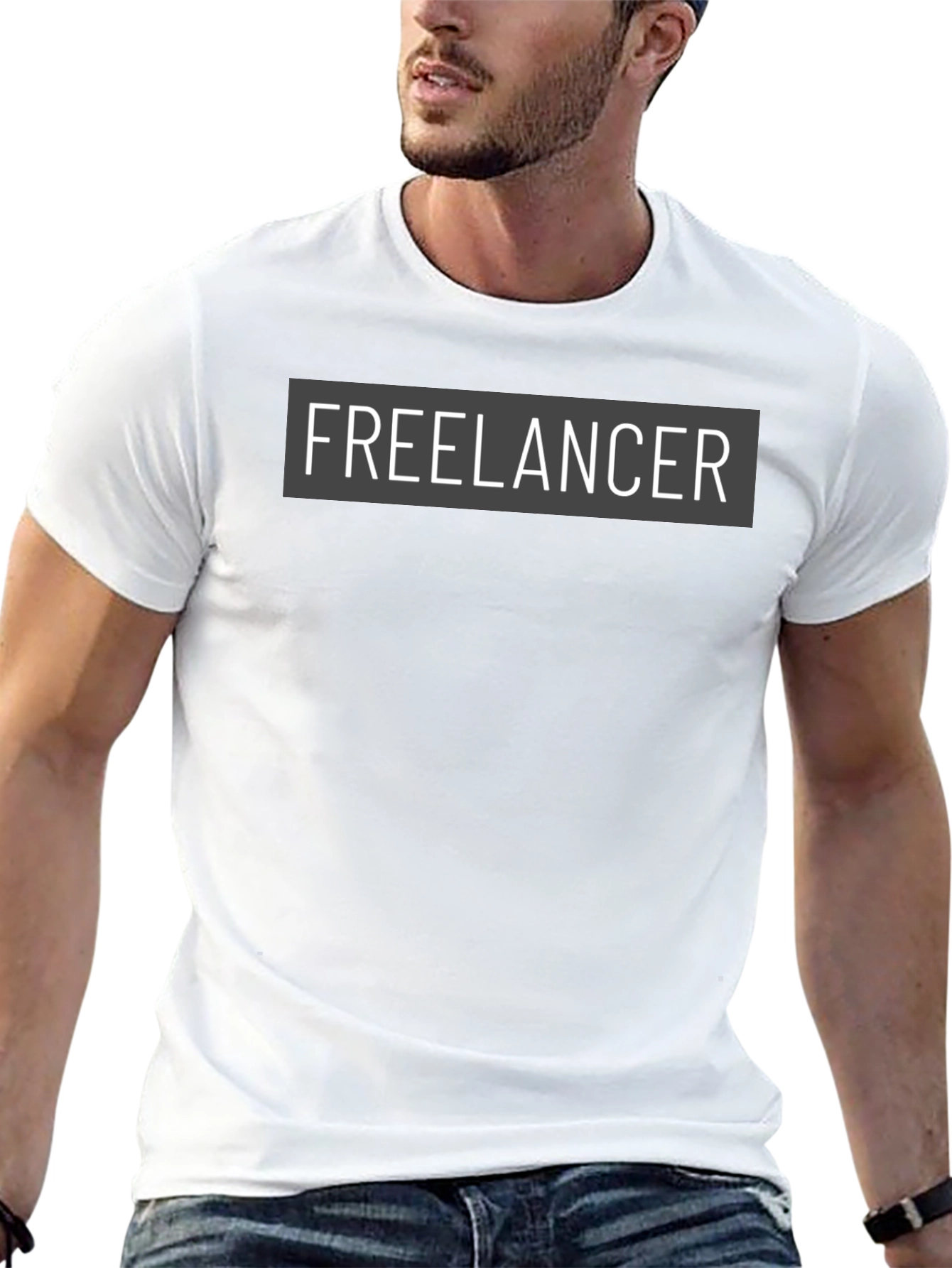 Black Freelancer Graphic Tee - Soft Cotton Black Shirt view 13