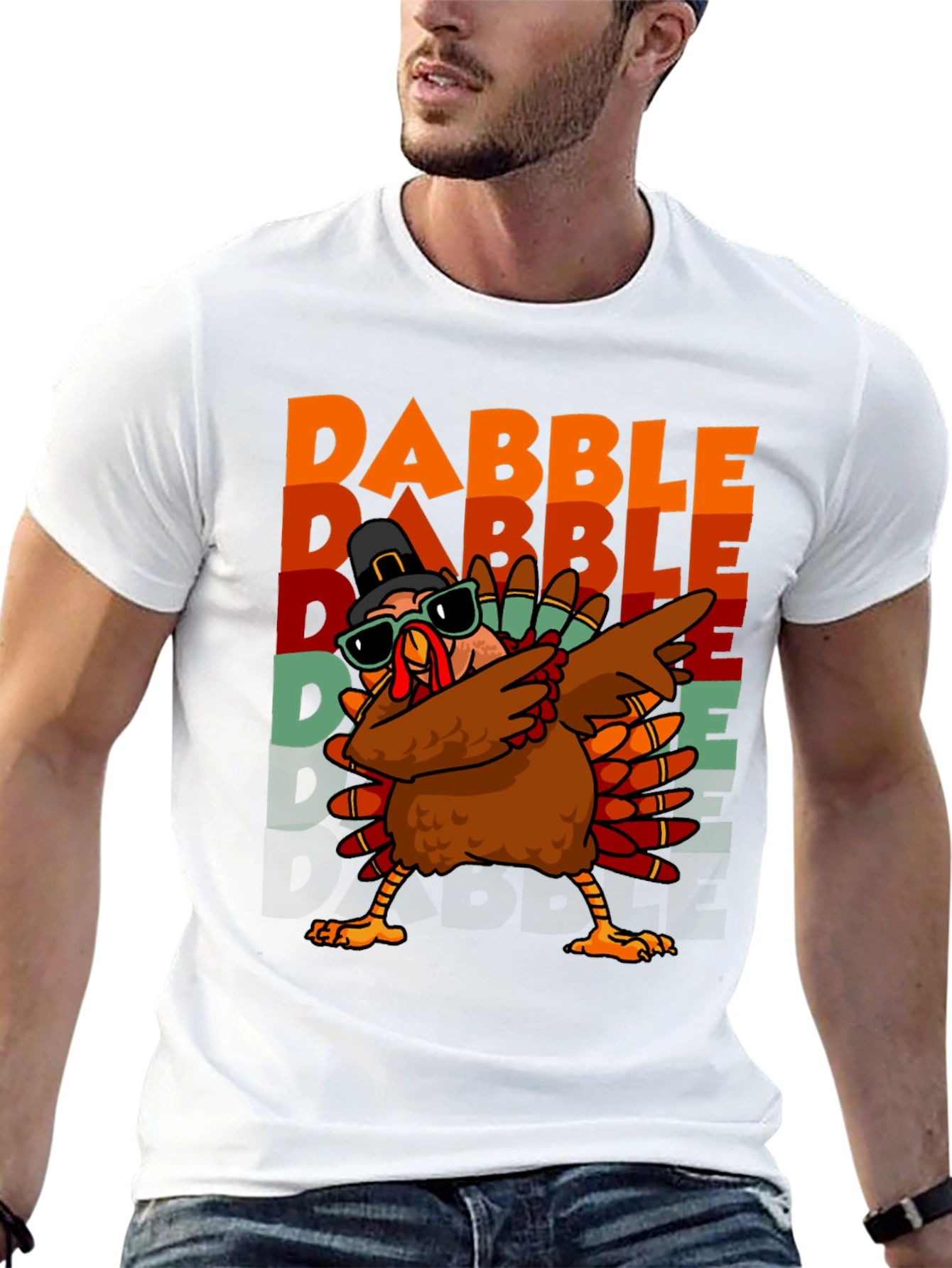 Black Dabble Turkey Graphic T-Shirt Thanksgiving view 13