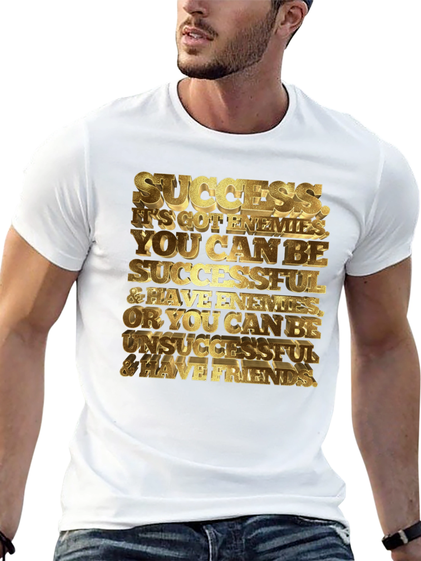Black Success Motivational Black Graphic T-Shirt view 13