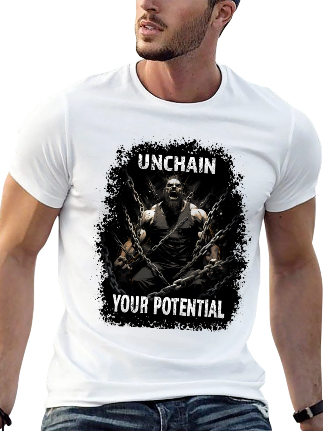 Black Unchain Your Potential Graphic T-Shirt - Black view 13