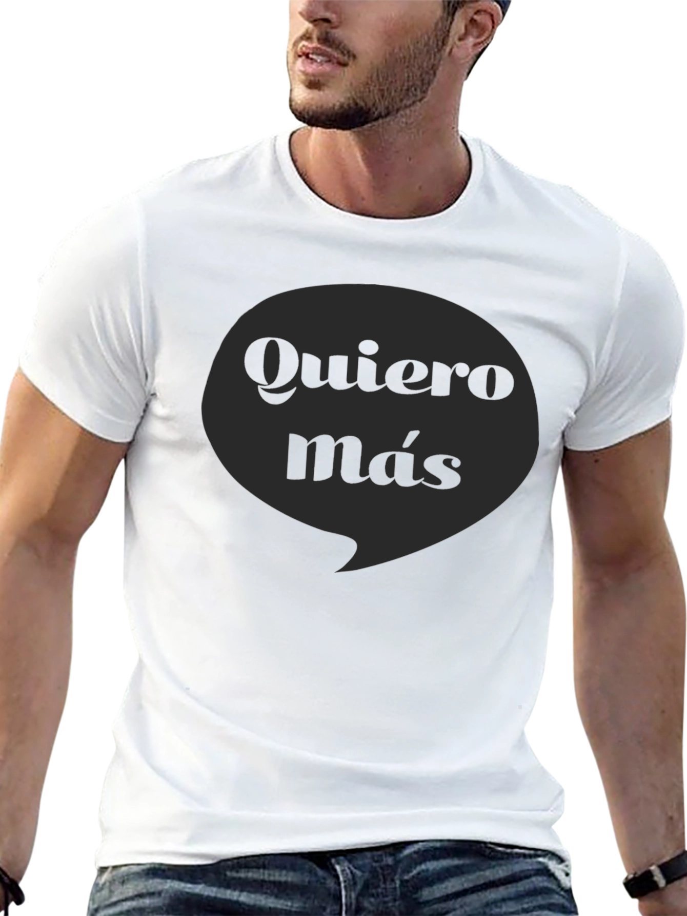 Black Quiero Más Graphic Tee - Black Cotton T-Shirt view 13