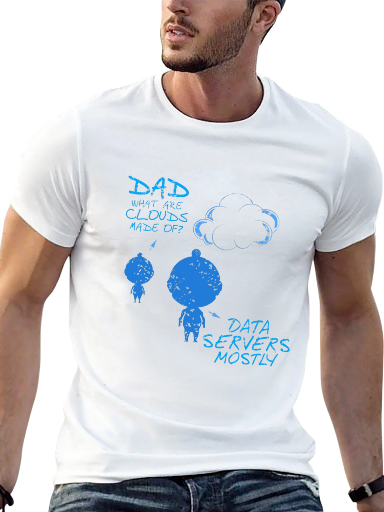 Black Dad What are Clouds Made Of? Graphic T-Shirt view 13