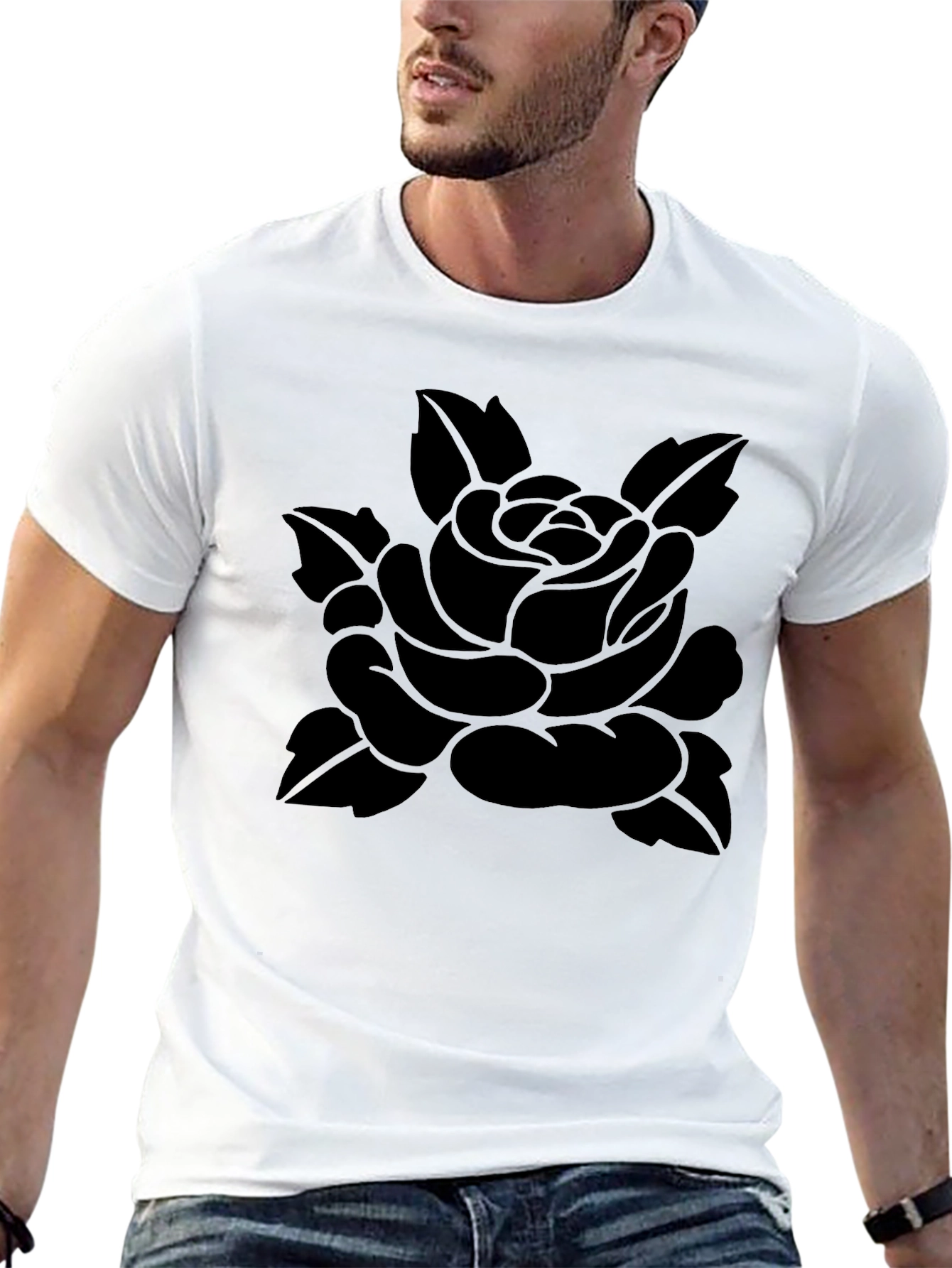 Black Black Rose Graphic Tee - Stylish Menswear view 13