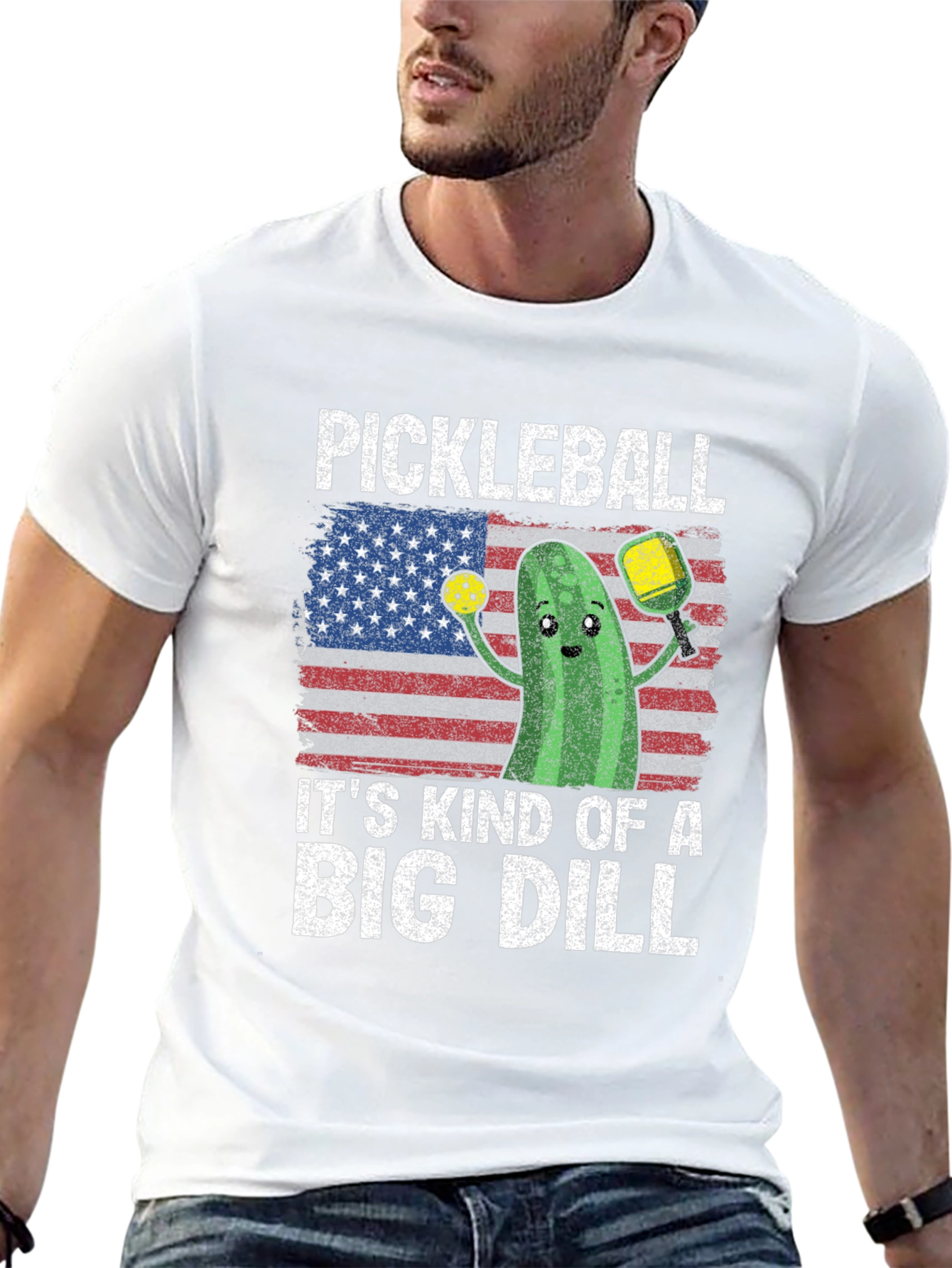 Black Pickleball Big Dill Graphic Tee view 13