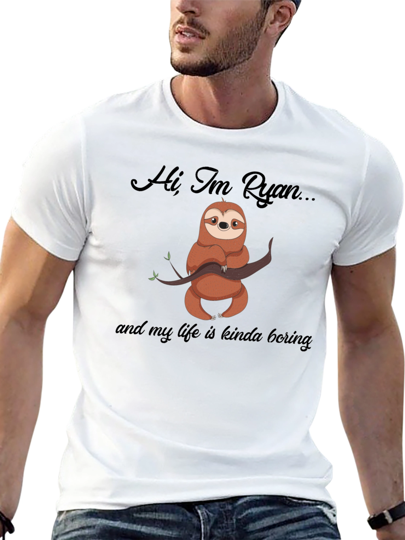 Funny Sloth T-Shirt - Hi, I'm Ryan... Boring Life - 13