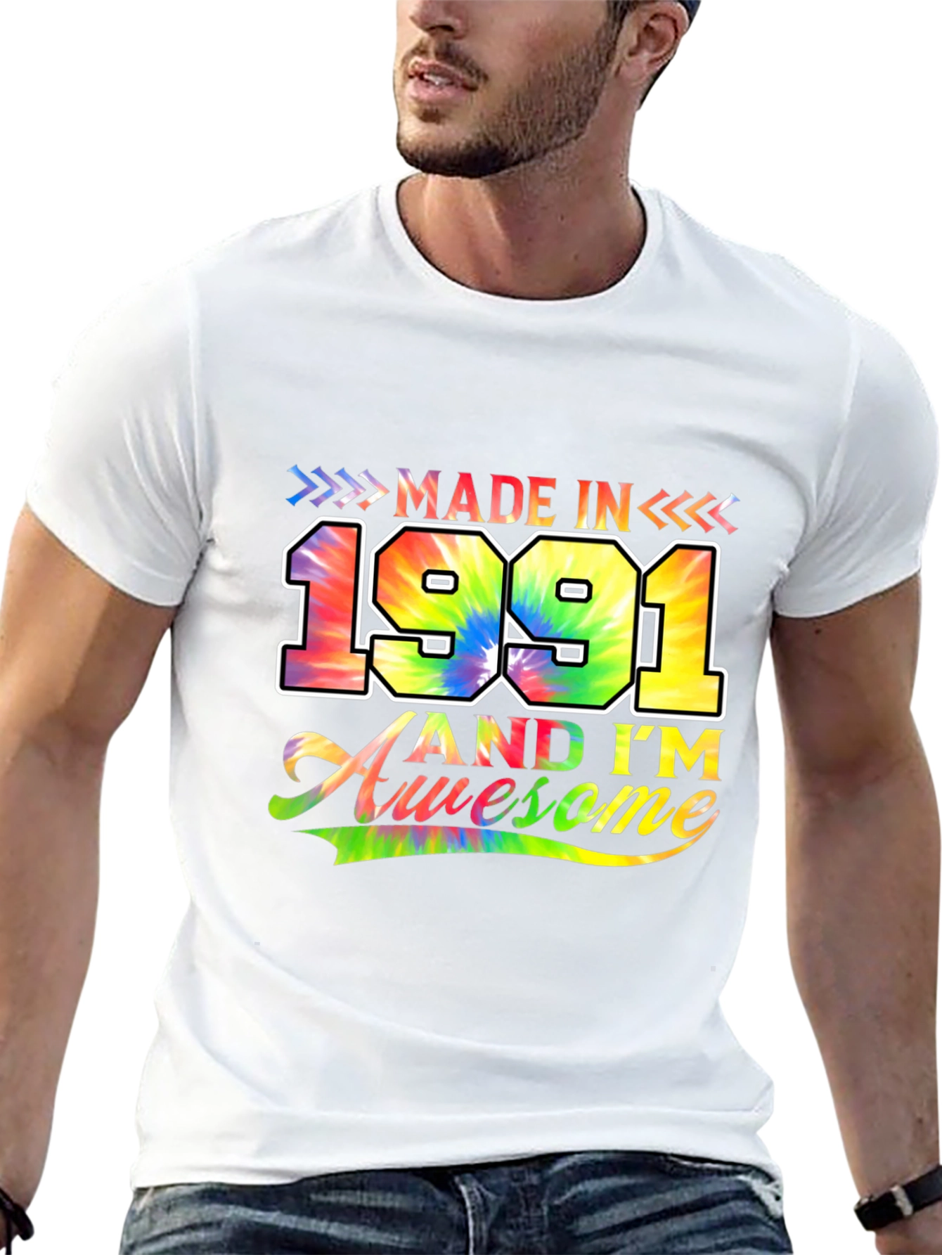 Black Made in 1991 Awesome T-Shirt view 13