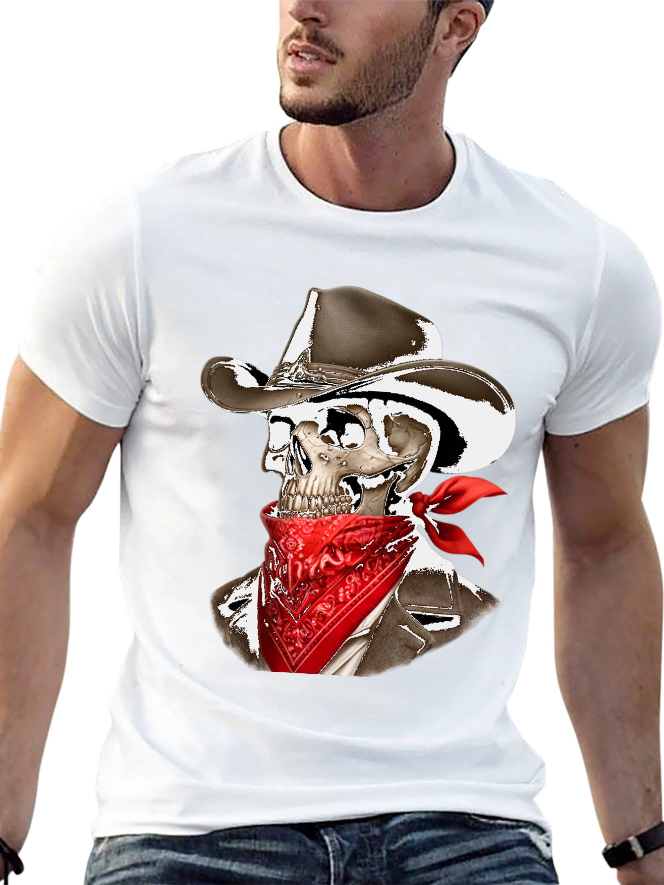 Black Cowboy Skeleton Graphic Tee view 13