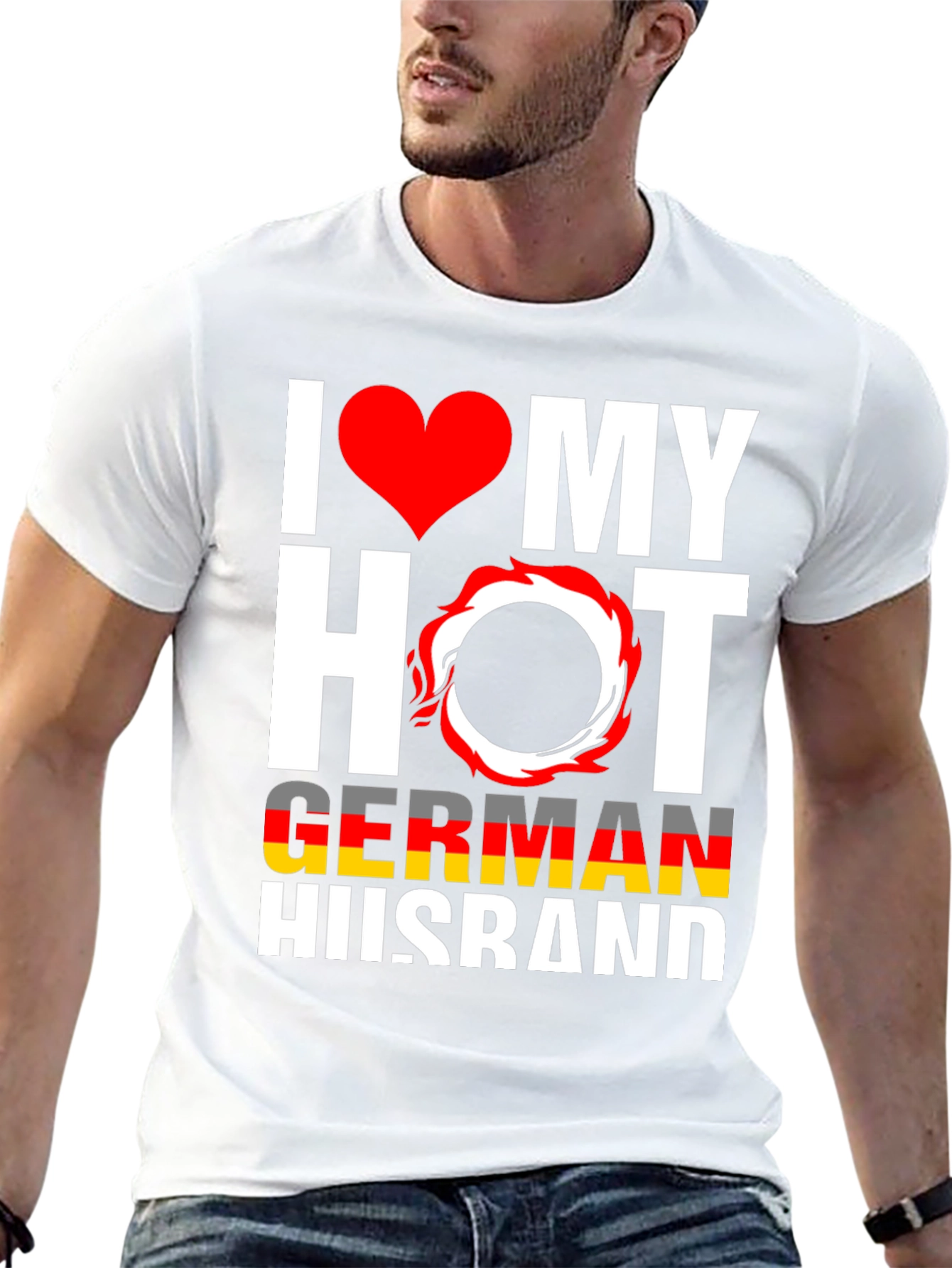 Black I Love My Hot German Husband Graphic Tee view 13
