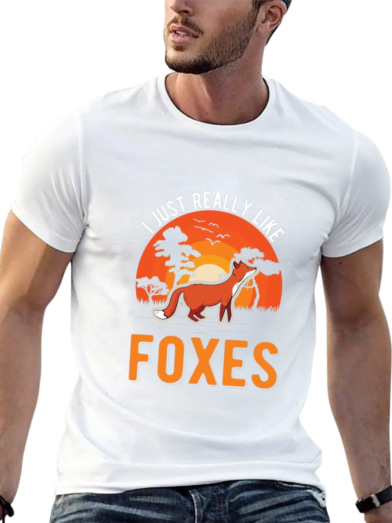 Black I Just Really Like Foxes Graphic Tee view 13