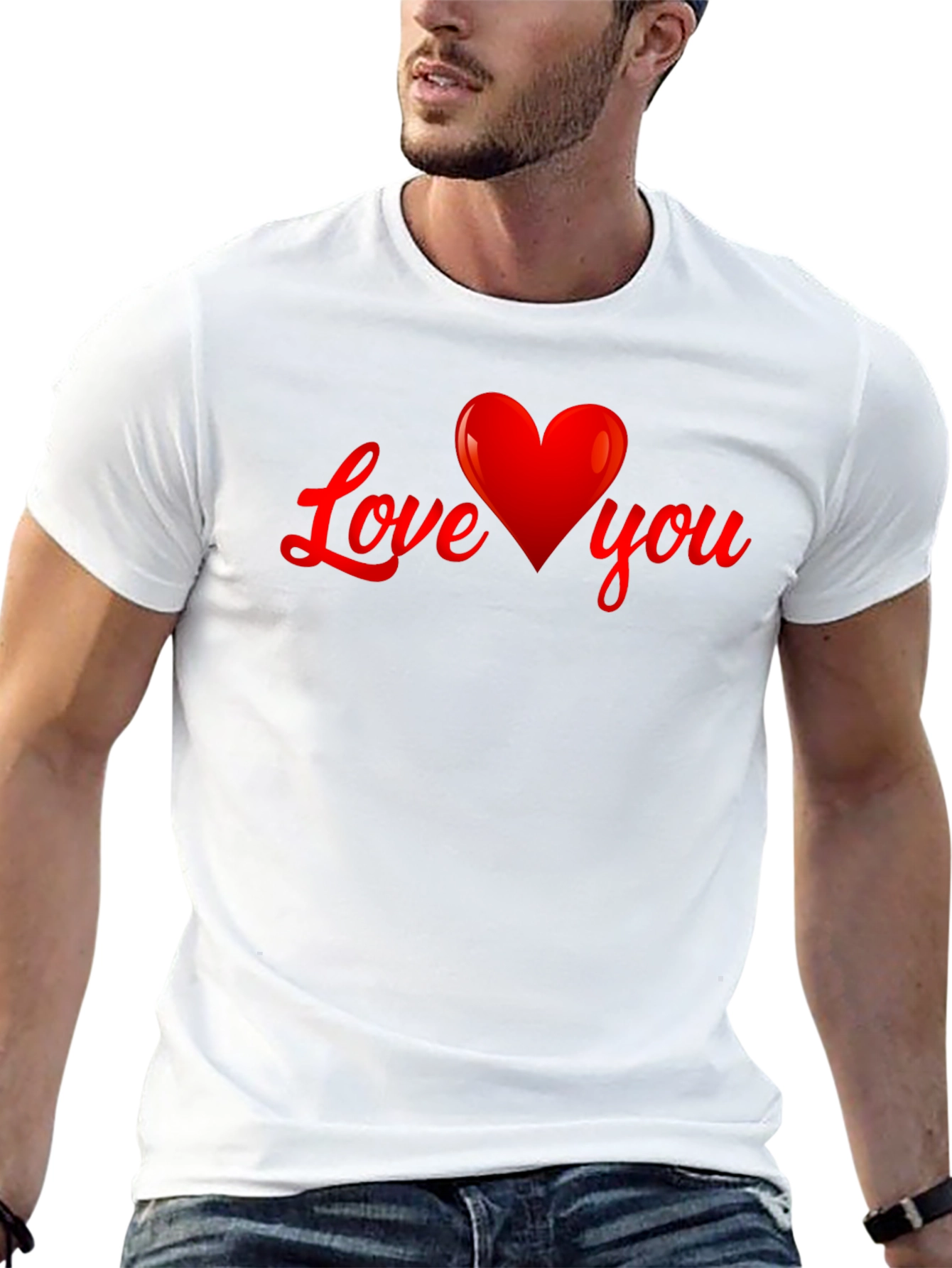Black Love You Heart Graphic T-Shirt - Black view 13