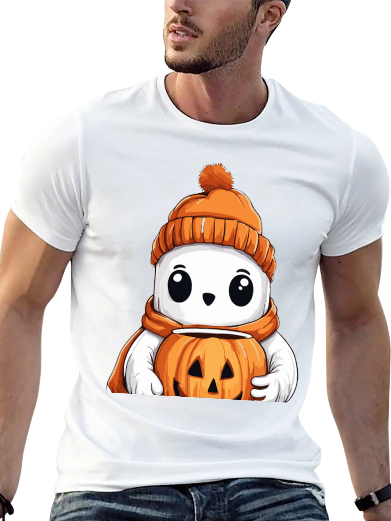 Black Cute Halloween Ghost T-Shirt view 13