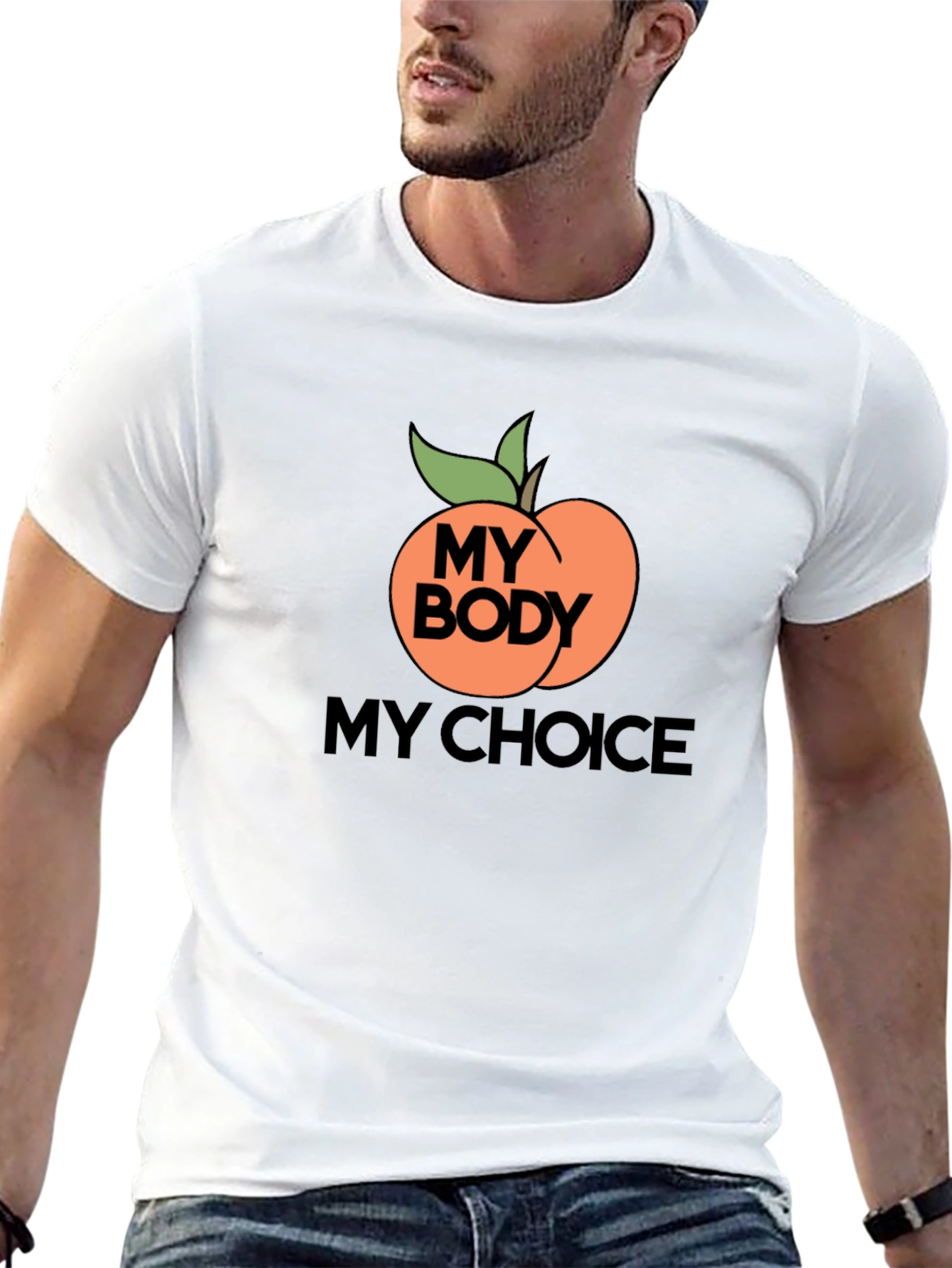 Black My Body My Choice Peach Graphic Tee view 13
