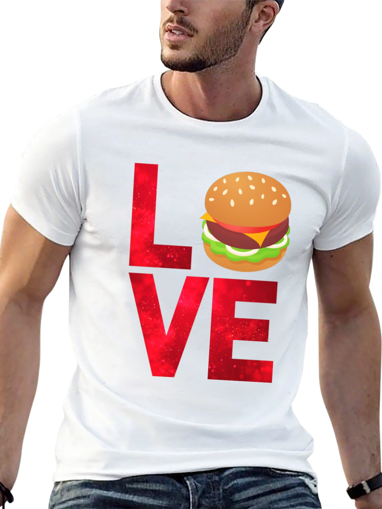 Black Love Burger T-Shirt - Foodie Tee view 13