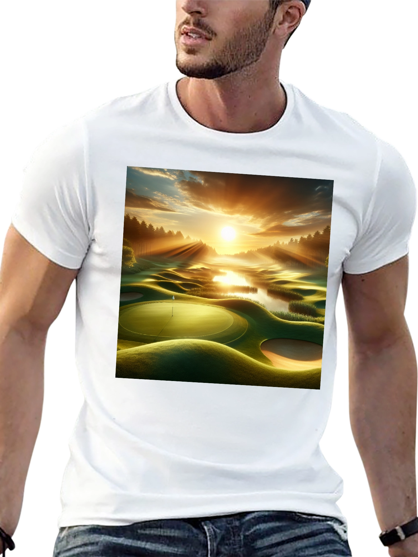 Black Scenic Golf Course T-Shirt view 13