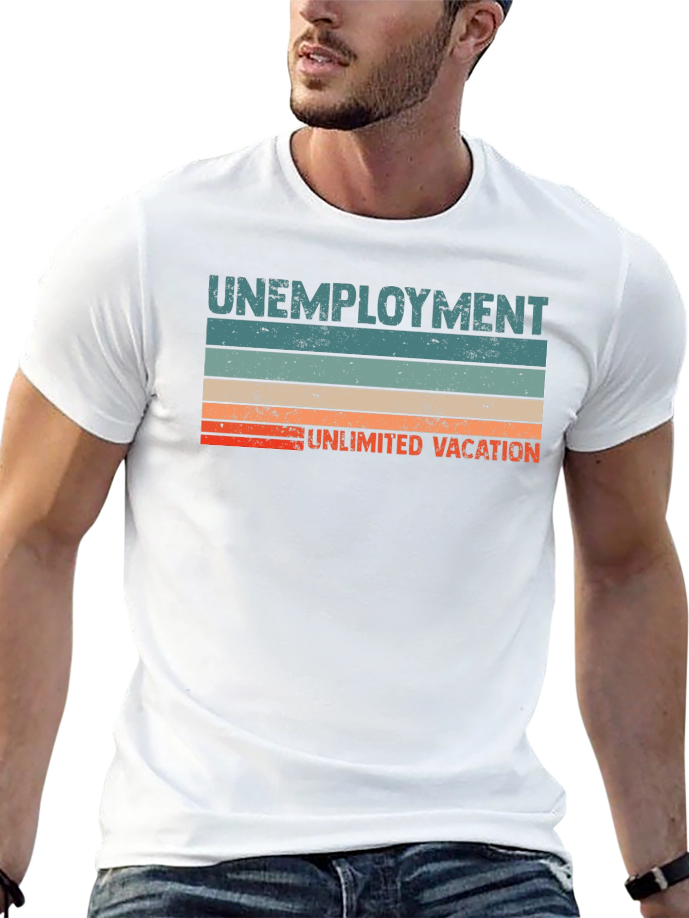 Black Unemployment Unlimited Vacation Graphic T-Shirt view 13